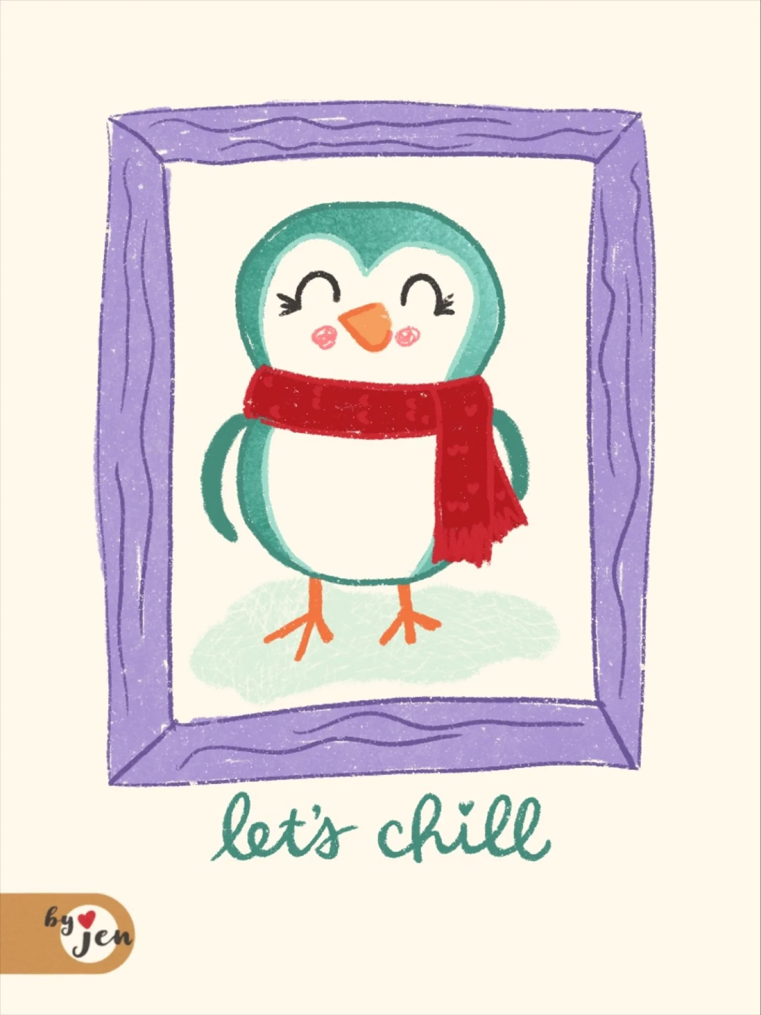 Just chillin&rsquo; with my little birdie buddy (or long-legged penguin, lol) getting ready for some colder weather.

#holidaycheer #birdsofafeather #winterillustration #greetingcarddesign #illustratorsofinstagram #whimsicalillustration
