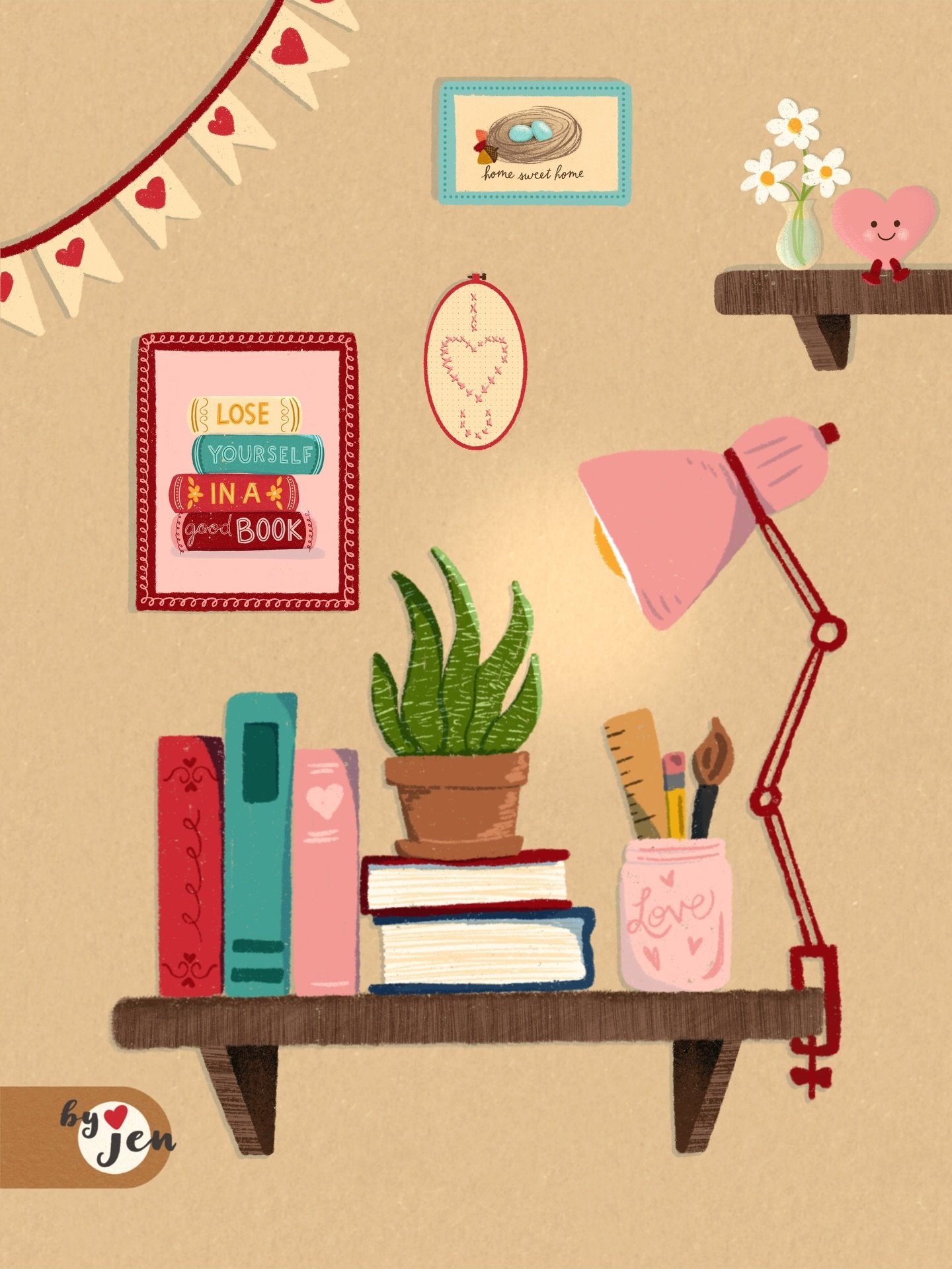 Shelf love is real 📚

Day Nine: Bookshelf. I took my &ldquo;Books&rdquo; illustration from last year&rsquo;s 75 Art and recolored it and decorated the wall with additional decor and goodies, including my 75 Art Book post from this year. So much fun.