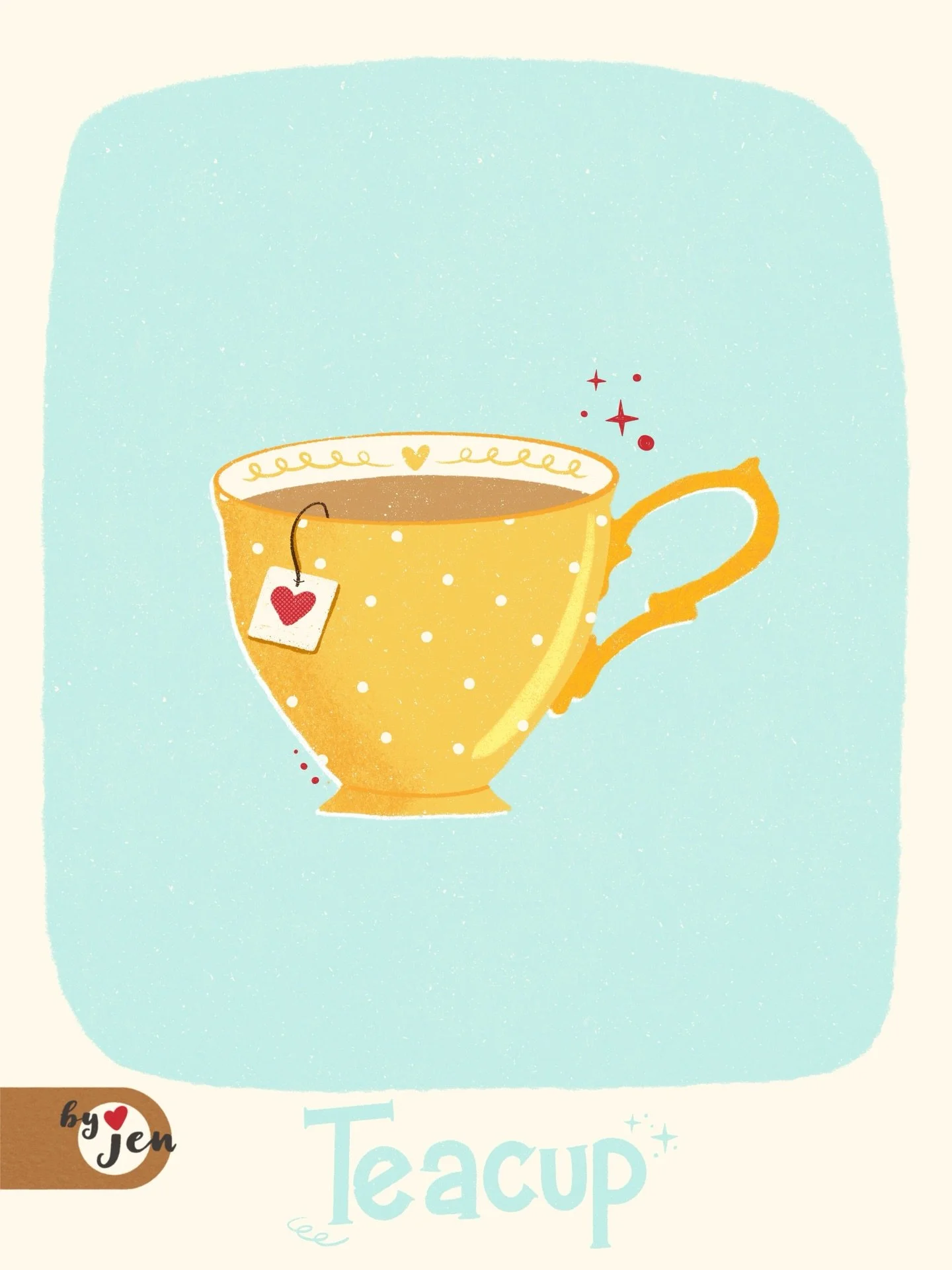 Life is like a cup of tea &mdash; it&rsquo;s all in how you make it. 🫖

Day 10: Teacup - The Midcentury Joy Project: simple reminders of joy created in midcentury style, each including details like a &ldquo;hidden&rdquo; heart, curly cues, halftone 