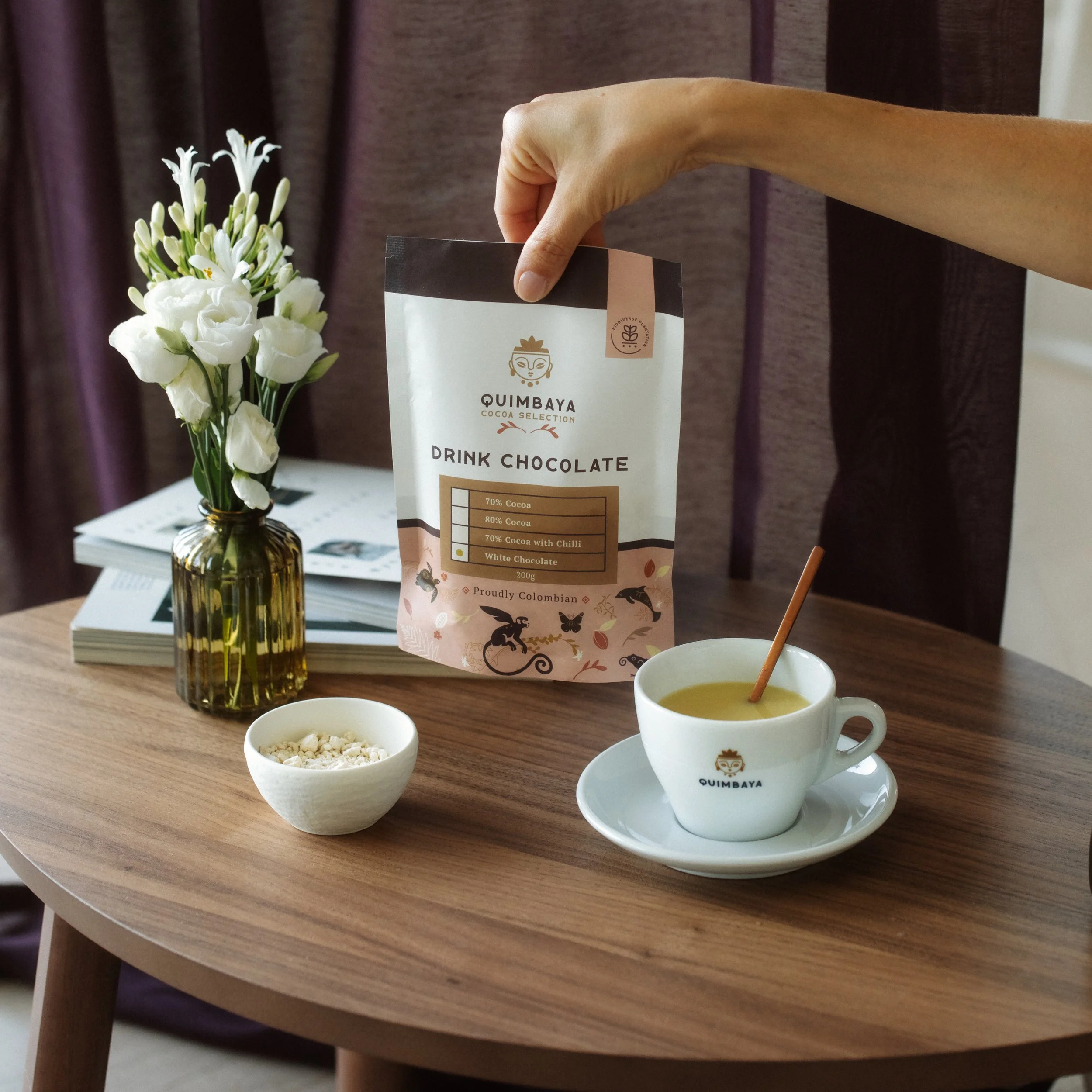 Withe-hotchocolate serving proposition