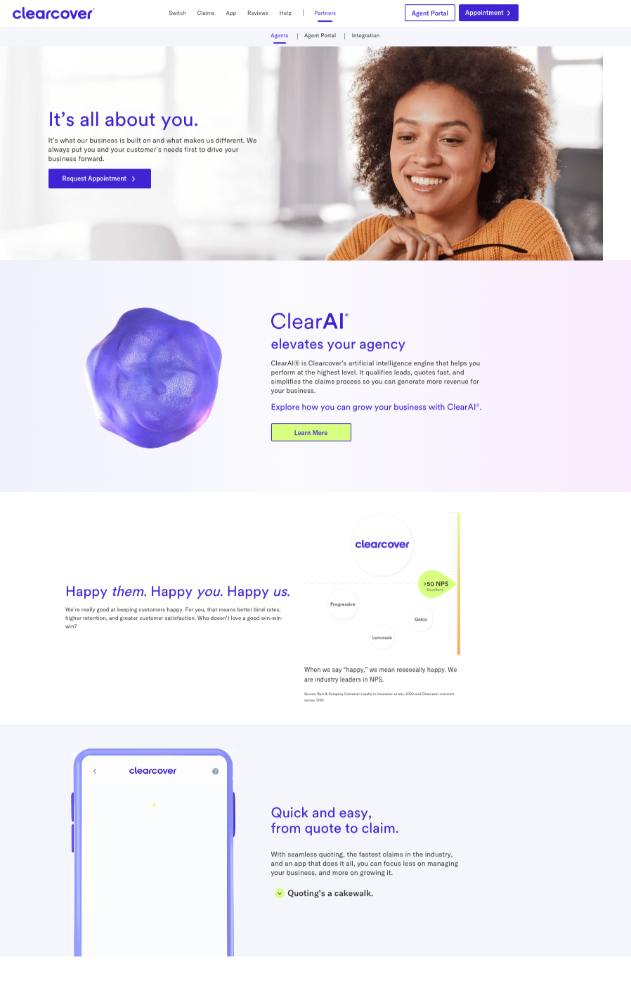 clearcover agent persona page