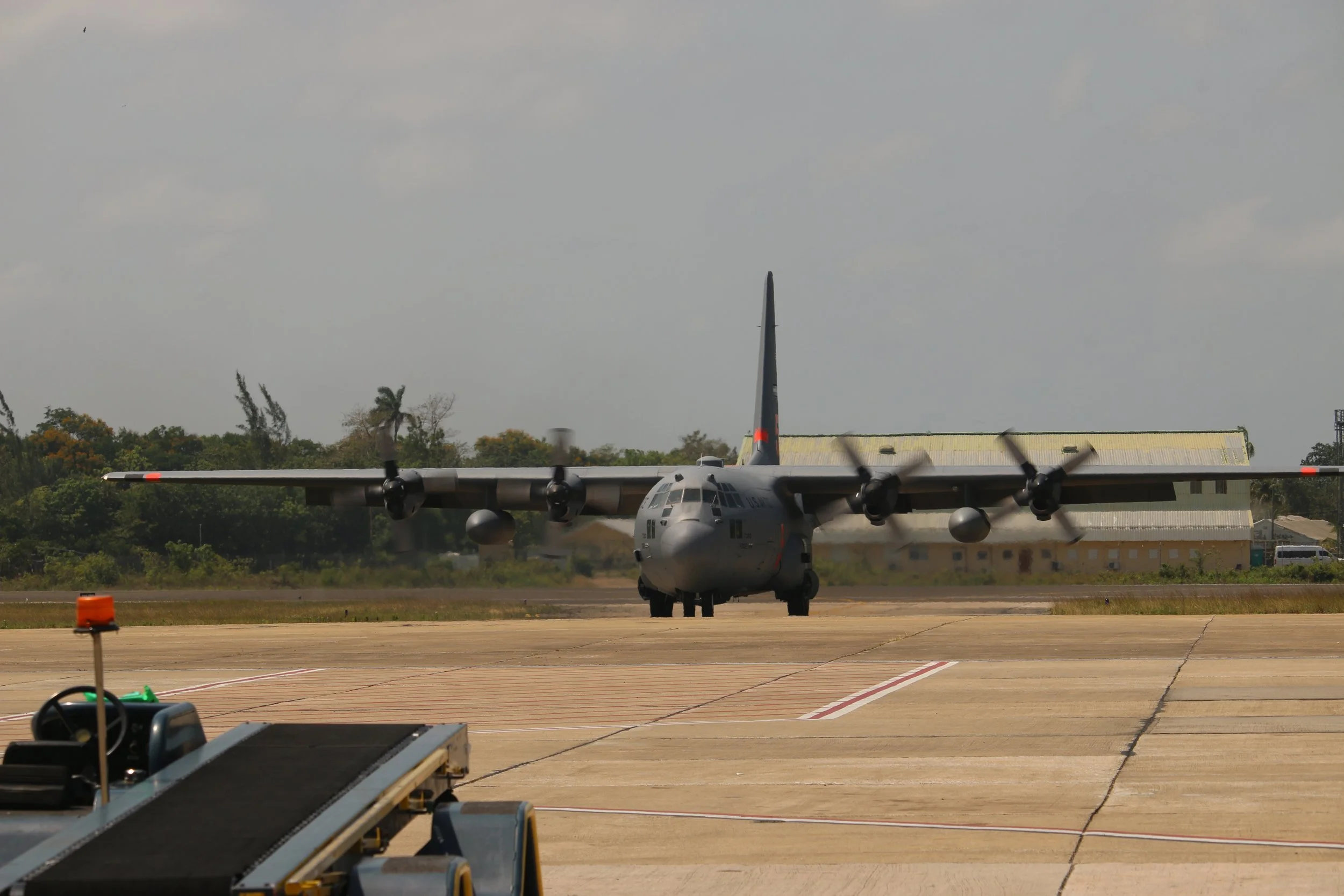 C-130 taxiing in