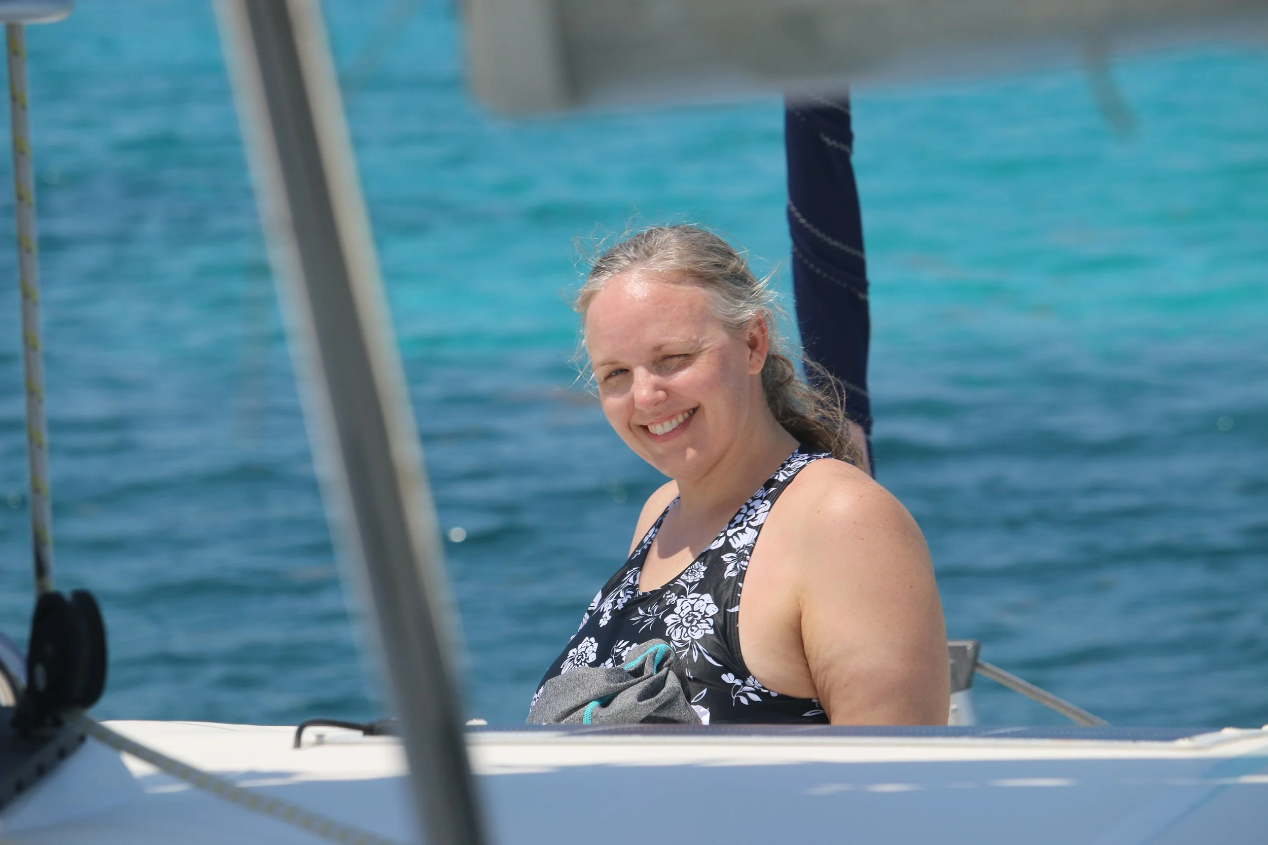 Amy enjoying the sun