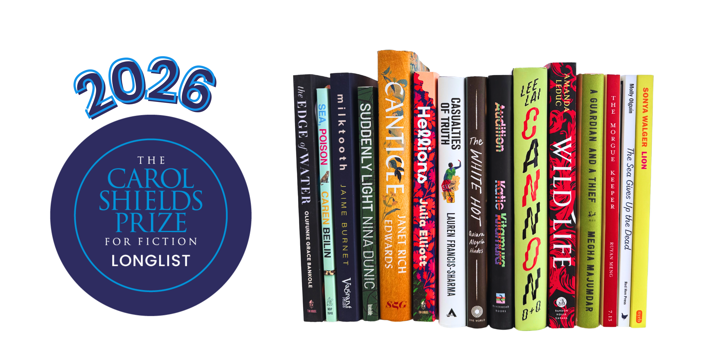 15 fiction books listed for the 2026 Carol Shields Prize