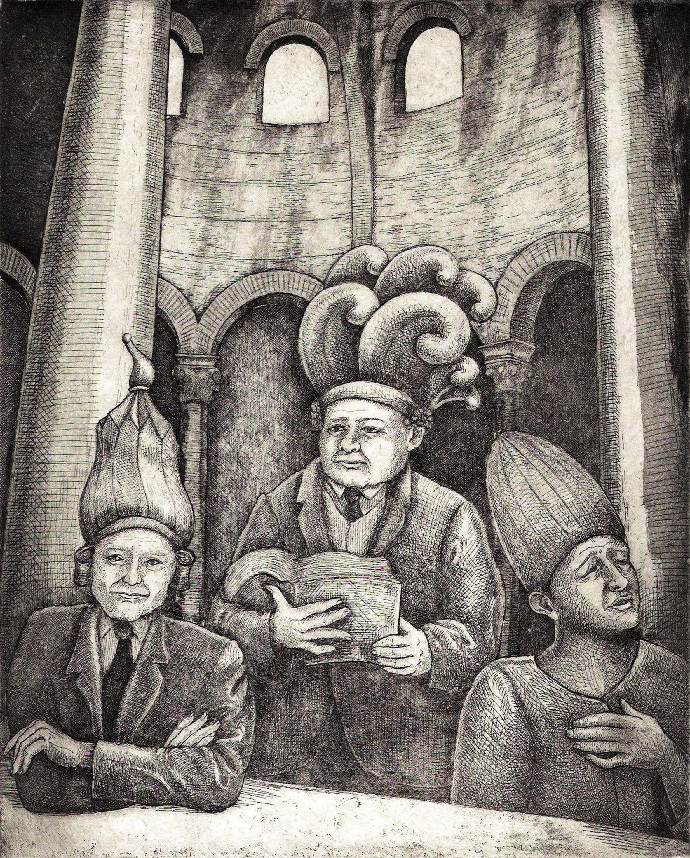 News of the World, etching, 10" x 8", edition of 25