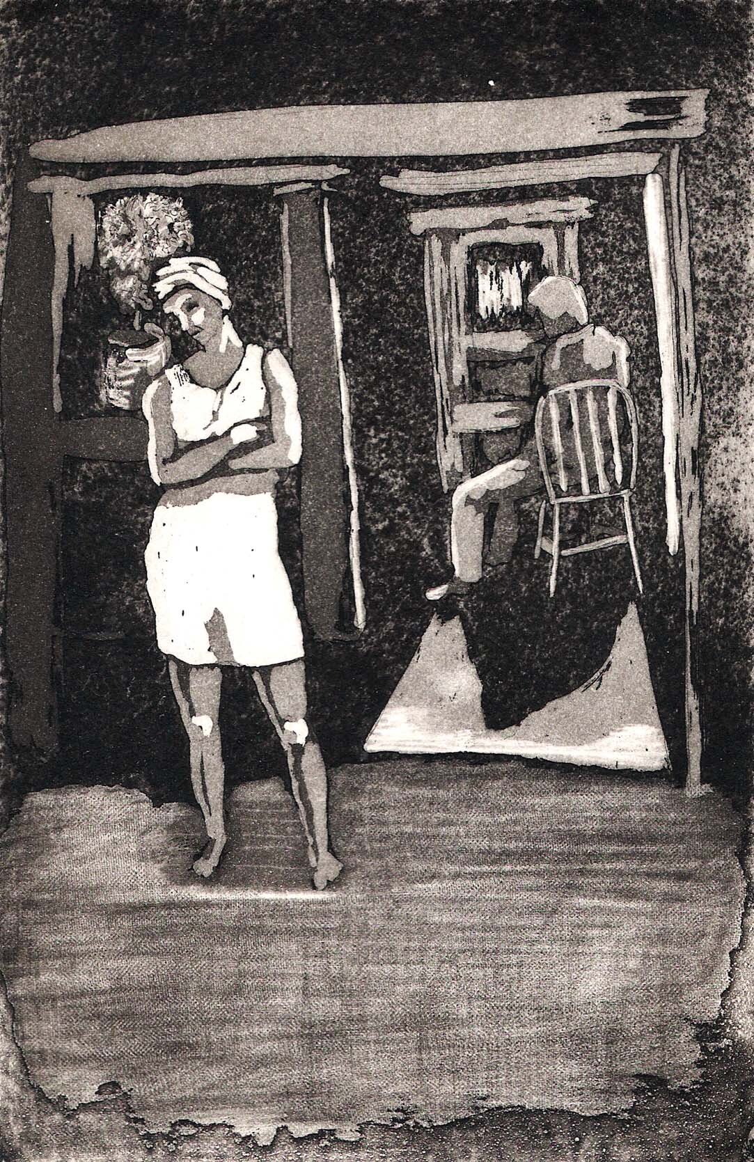 Sweet Aggression, etching & aquatint, 6" x 4", edition of 25