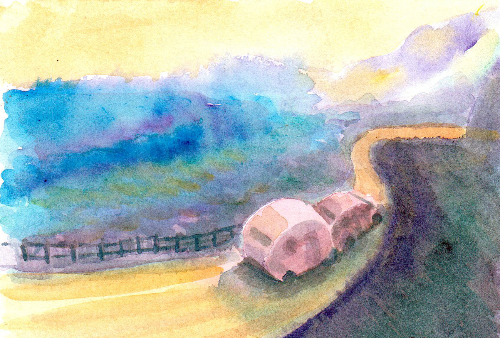 Getaway, watercolor, 4" x 6", 2019