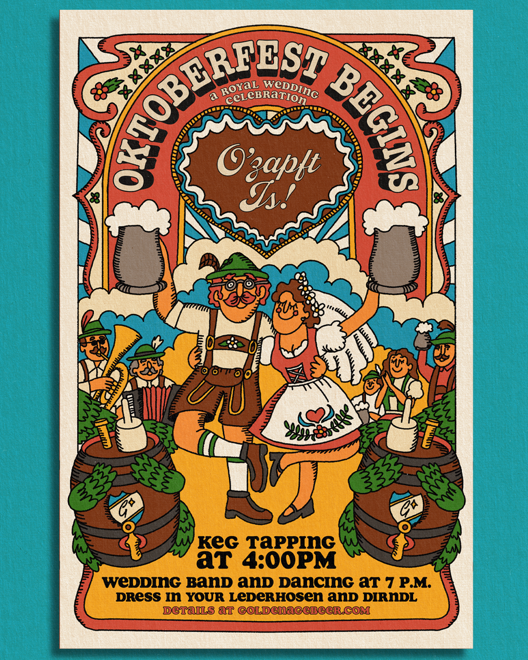 O'Zapft Is! ("It is Tapped!") oktoberfest begins with a keg tapping ceremony and a Bavarian royal wedding dance party!