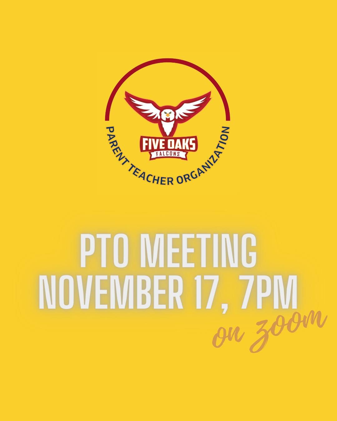 Join us this Thursday for our November PTO Meeting. This month we will have two guest speakers: Kelly Laverne with the Principal's Report and Ruby Fuller, discussing internet safety and social/emotional learning. 

Zoom login details will be sent out