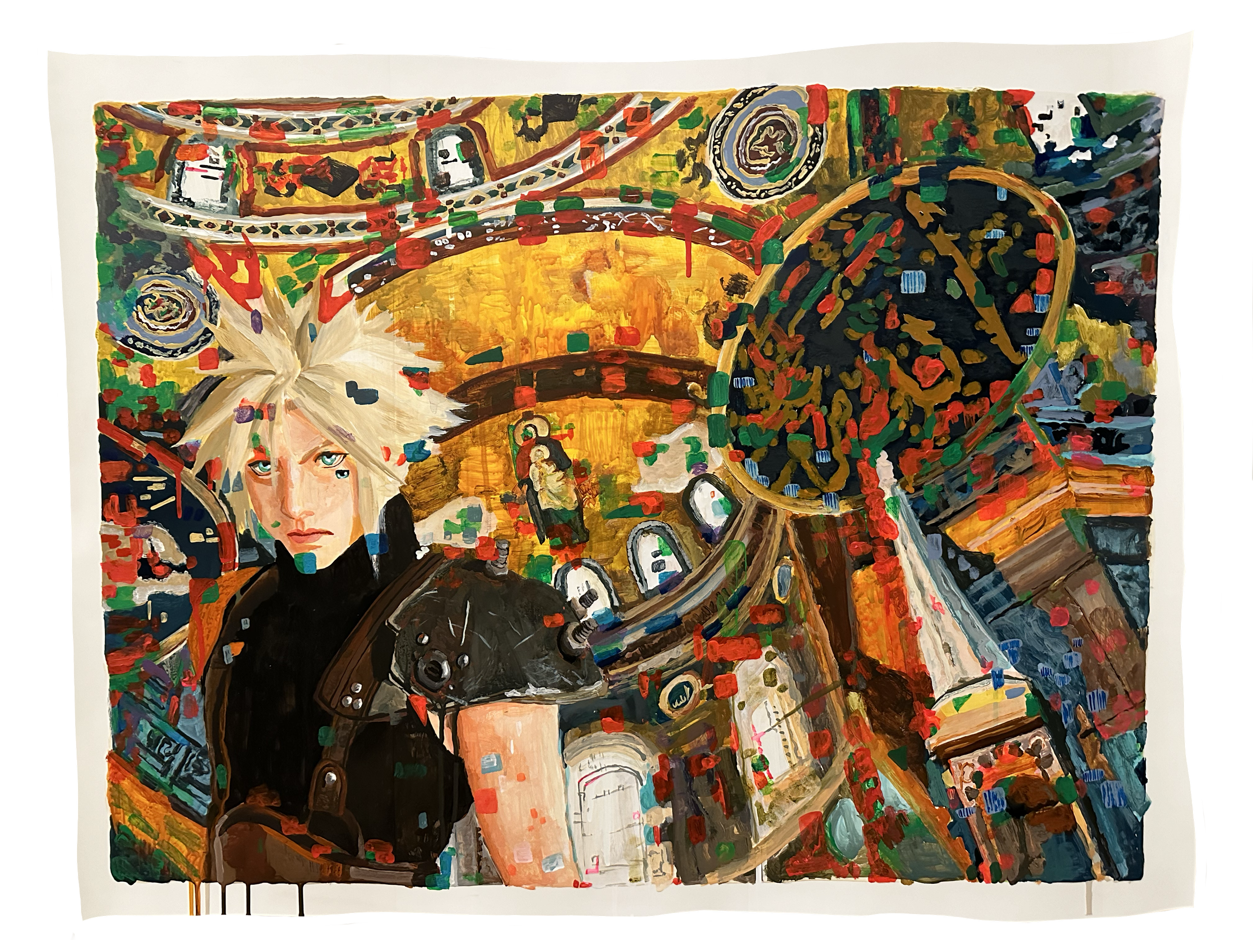 The Merc’s Route, 2023, acrylic on yupo paper, 24.75 in x 32.75 in