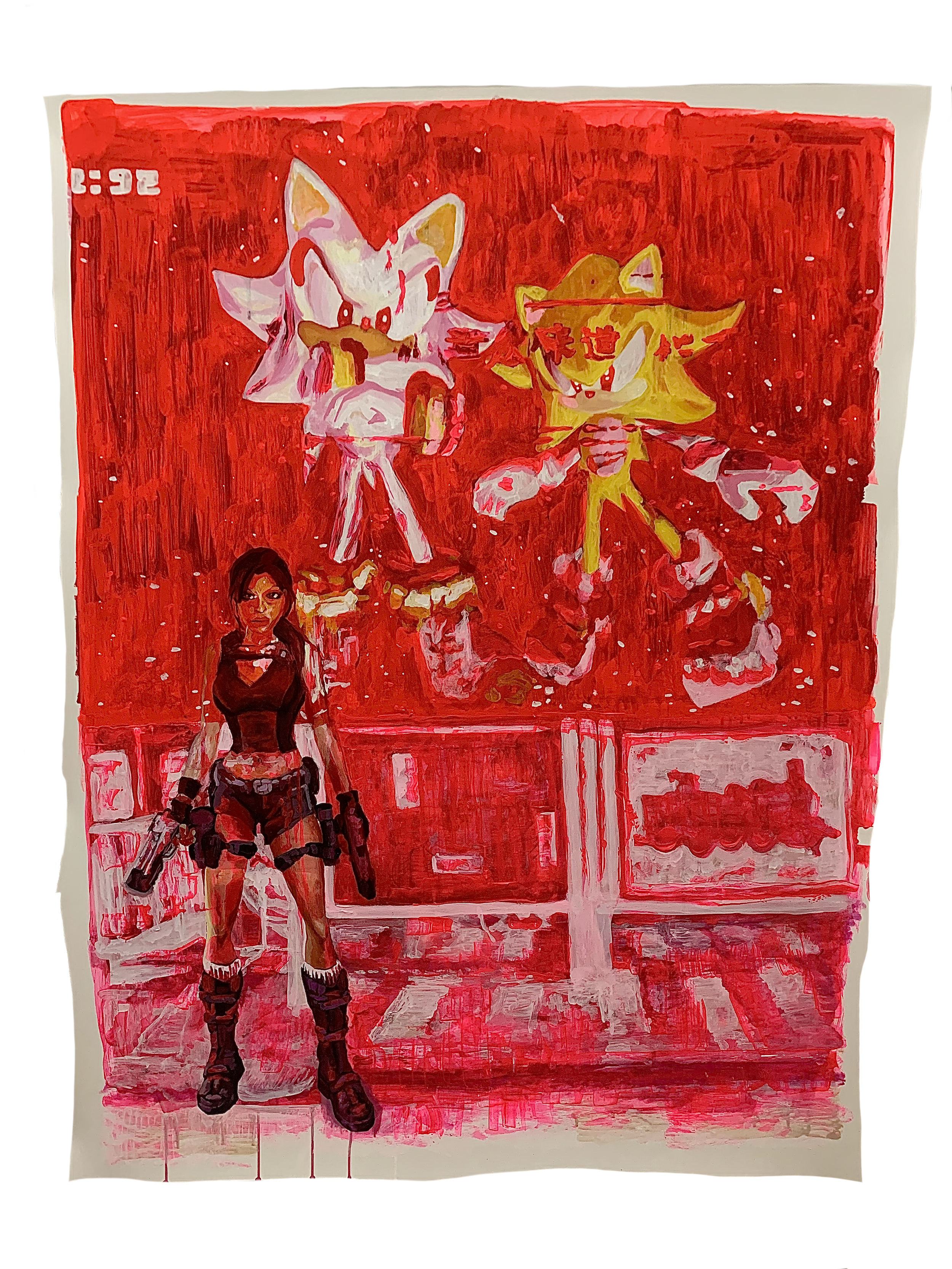 Grand Cosmopolis, 2022, acrylic on yupo paper, 53 in x 39.5 in