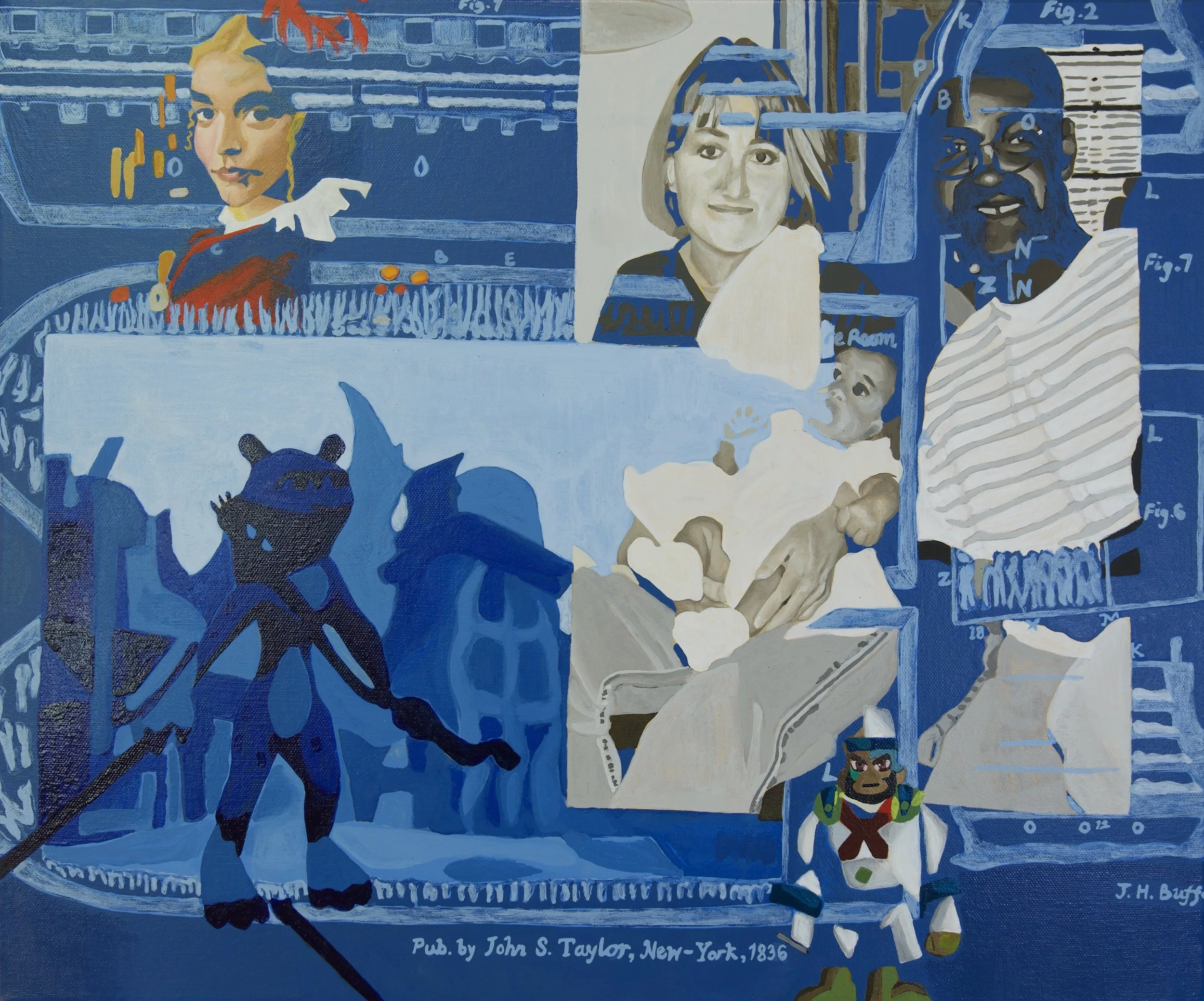 Study for Puzzle Pieces, 2026, acrylic on canvas, 44 cm x 56 cm