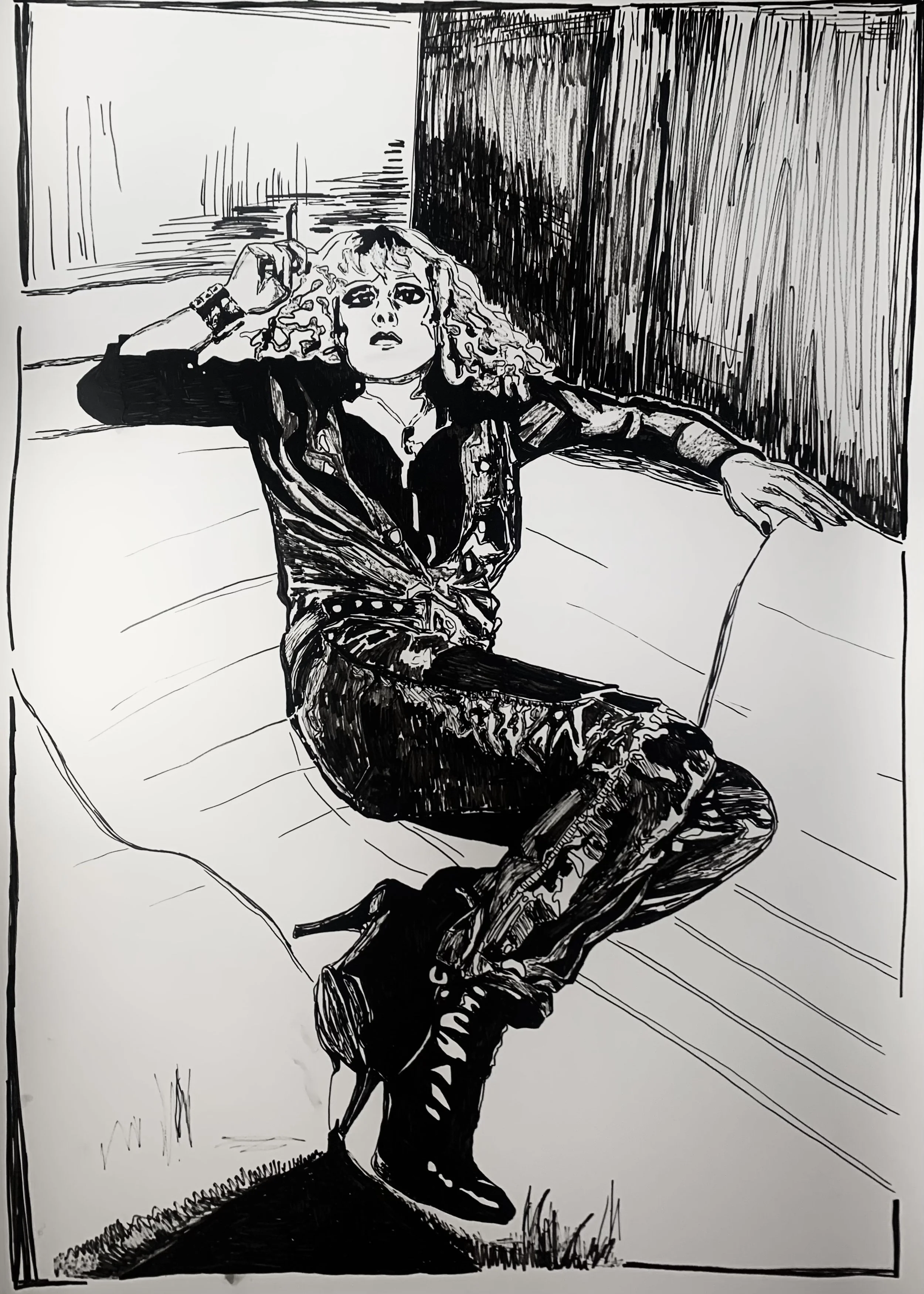 Nancy I, 2021 acrylic on yupo paper, approx 60 in x 40 in