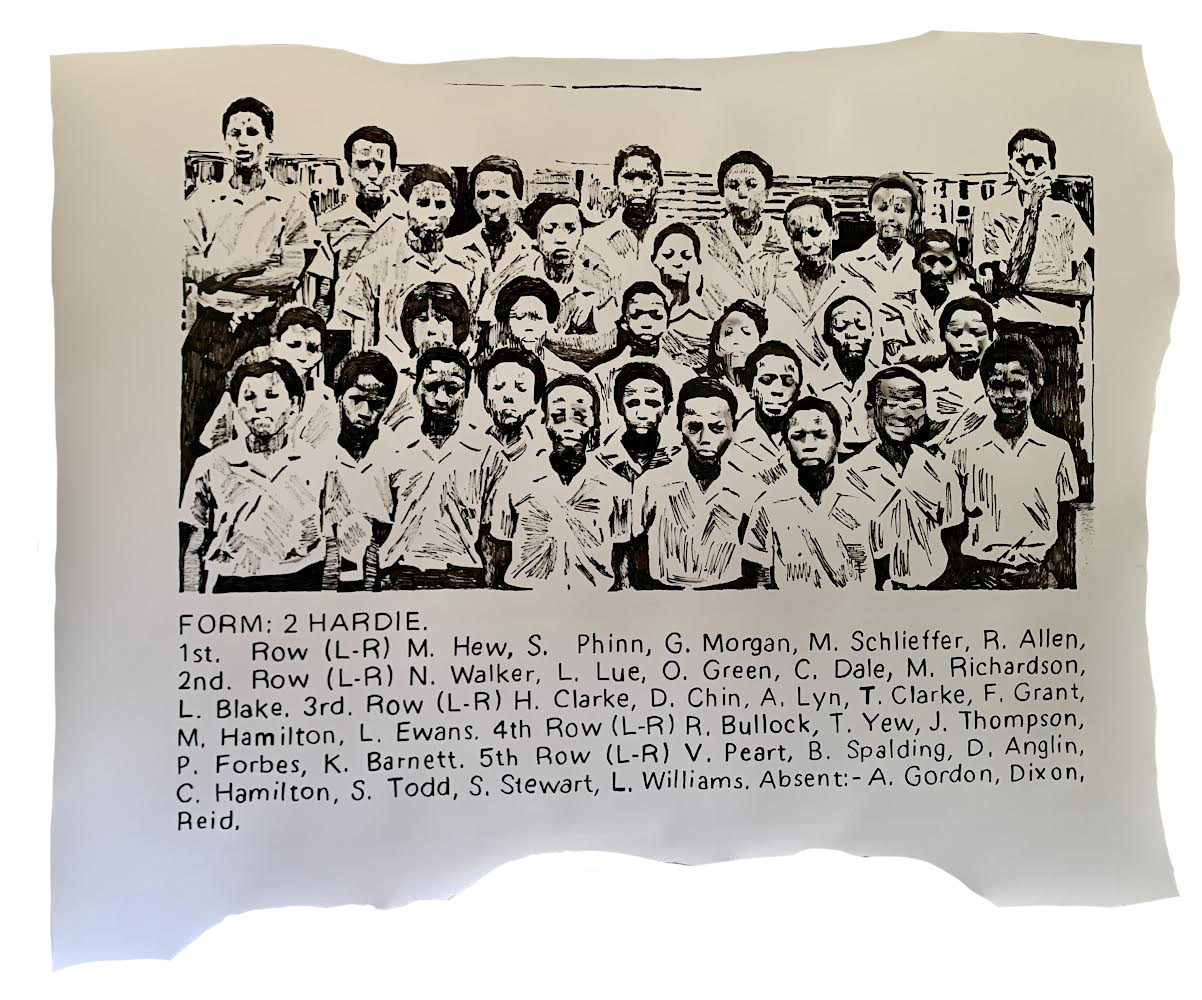 Jamaica College, 2022, acrylic on yupo paper, 47.5 in x 57 in 

