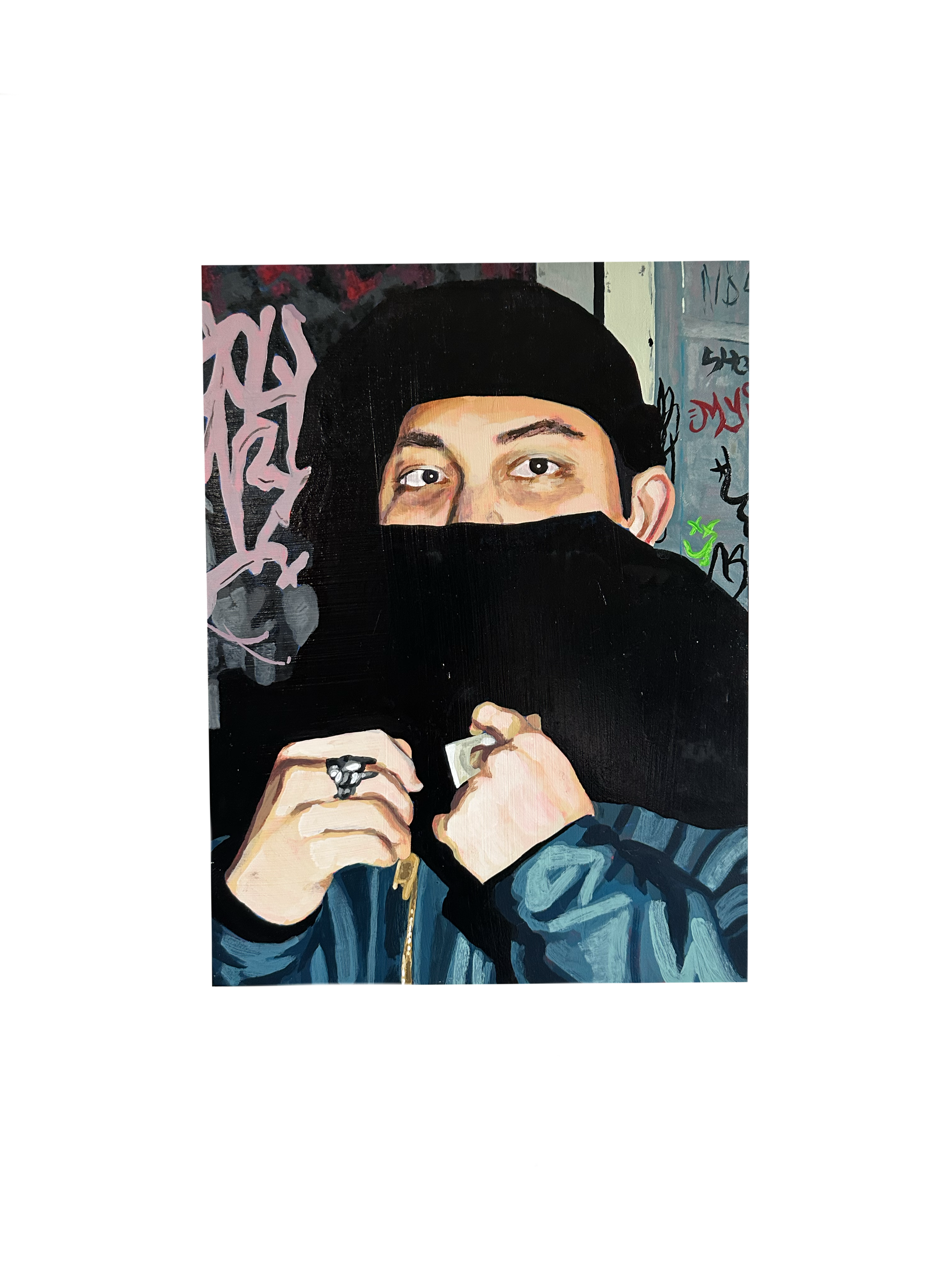 @/krsnrsd, 2023, acrylic on gessoboard, 10 in x 8 in