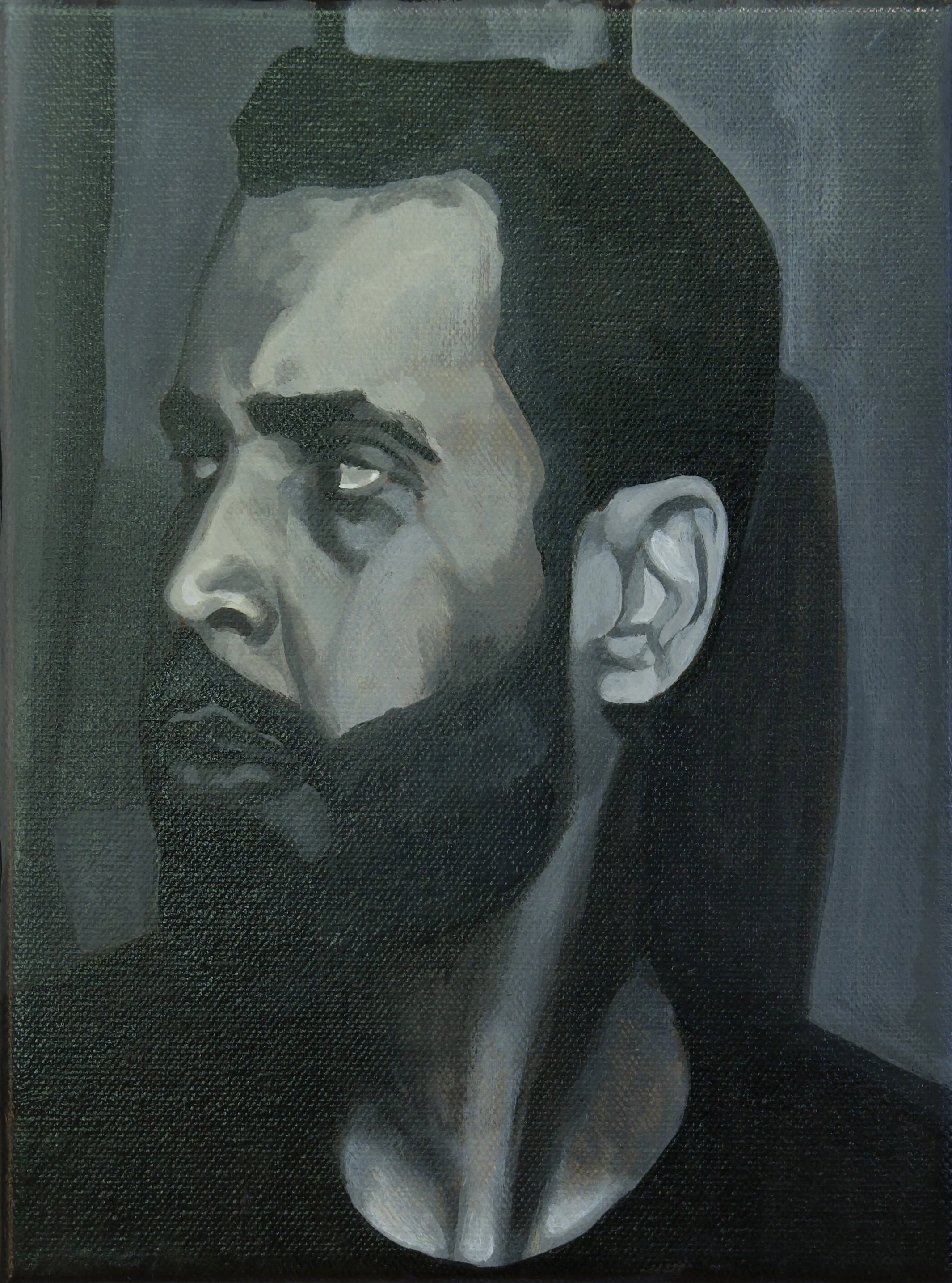 Portrait Study of Enrique, 2026, acrylic on canvas, 24 cm x 18 cm