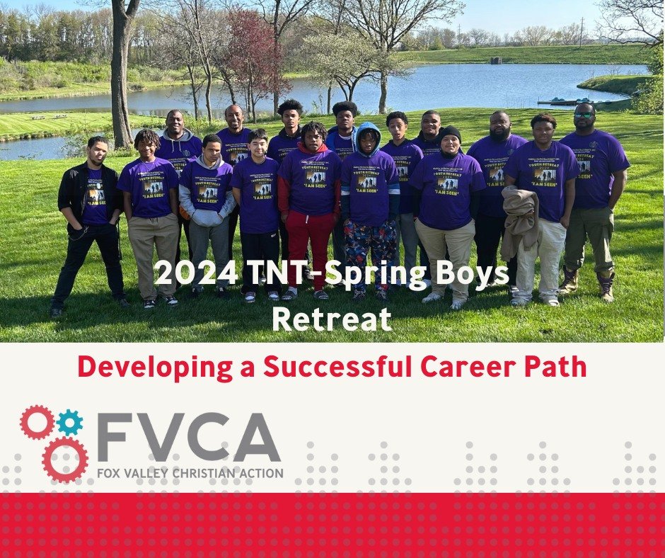 12 of FVCA&rsquo;s Teen Night Together (TNT) students attended a weekend retreat with alumni of the Omega Psi Phi Fraternity, led by Bryan Morrison. The boys and four men headed to Camp Menno Haven in Tiskilwa, Illinois to learn important life skills