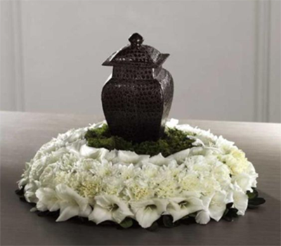 Traditional White Urn Wreath