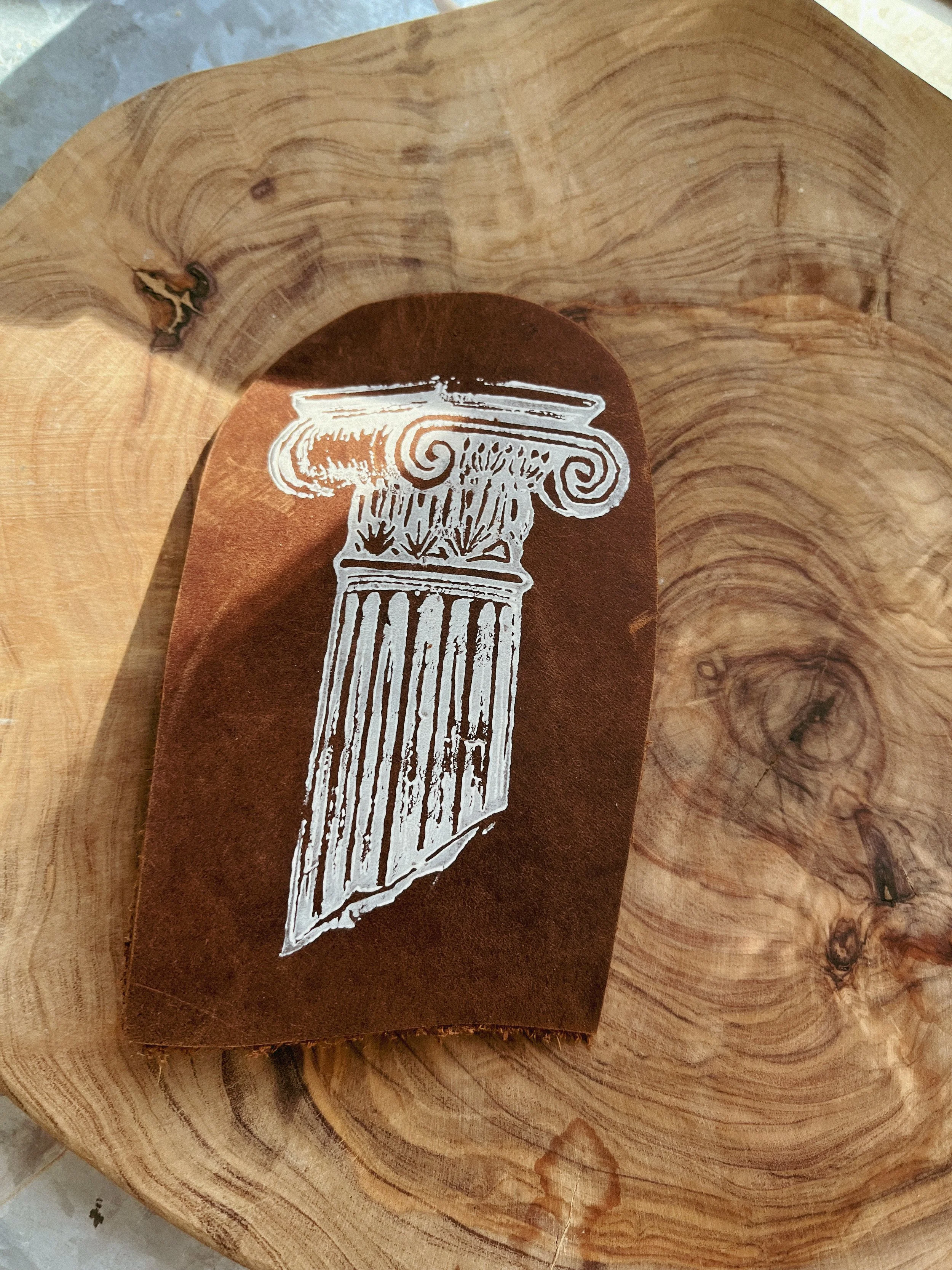 Greek Column Leather Bookmark