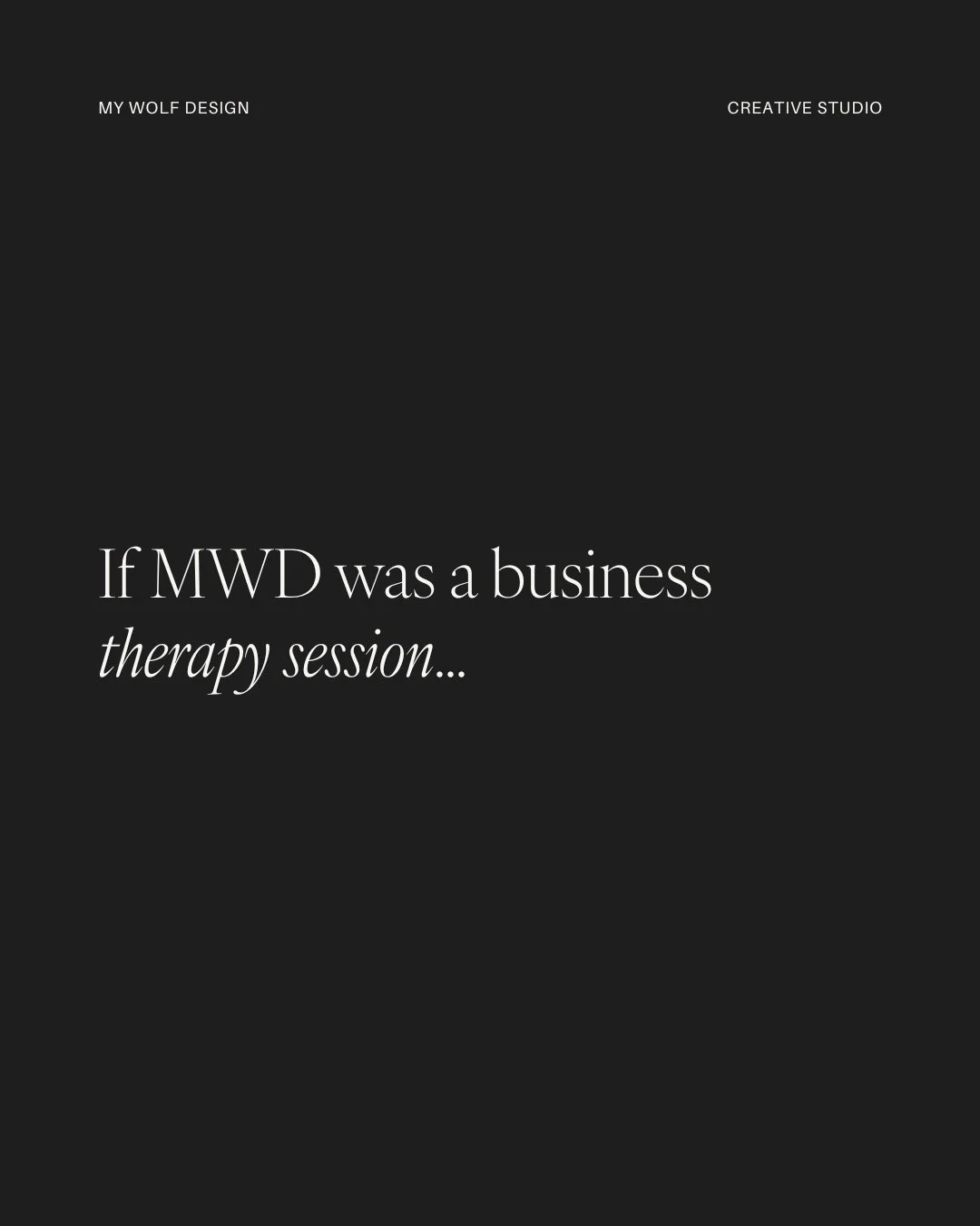 We see you! And we've been there! 

DM us to book your next MWD Therapy Session (a.k.a. a full brand and website audit) - you'll feel much better about moving forward in 2026!