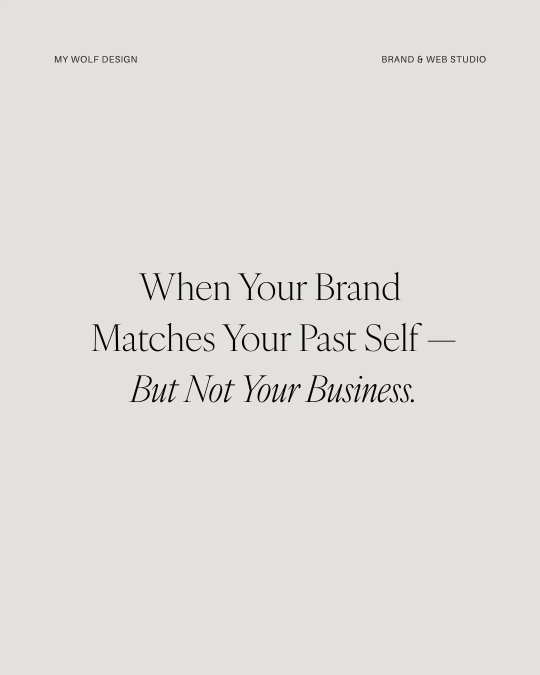 POV:
Your brand was professionally done a few years ago&hellip;
and at the time, you loved it.

It felt right, exciting. And it felt like you.

But now?

Something feels off.

Not because it was bad. Because you&rsquo;ve grown.

Back then, you were f