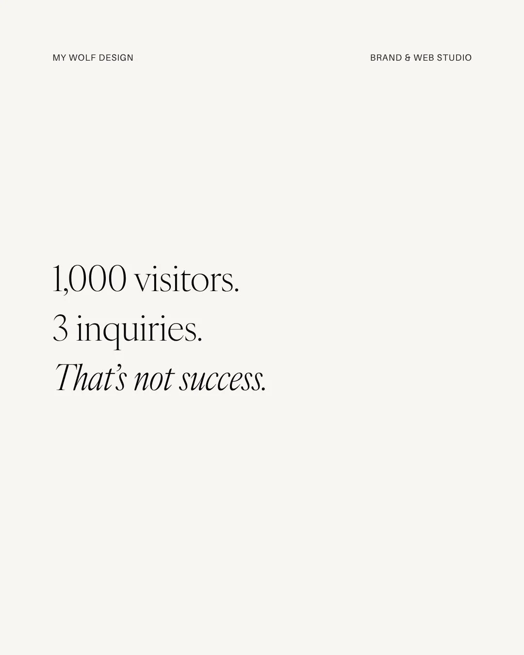 Traffic is a vanity metric.

Conversion is a structure problem.

We see this constantly.

Businesses obsess over:
SEO.
Ads.
Reels.
Visibility.

But when someone lands on their website?

The positioning is vague.
The services are unclear.
There&rsquo;