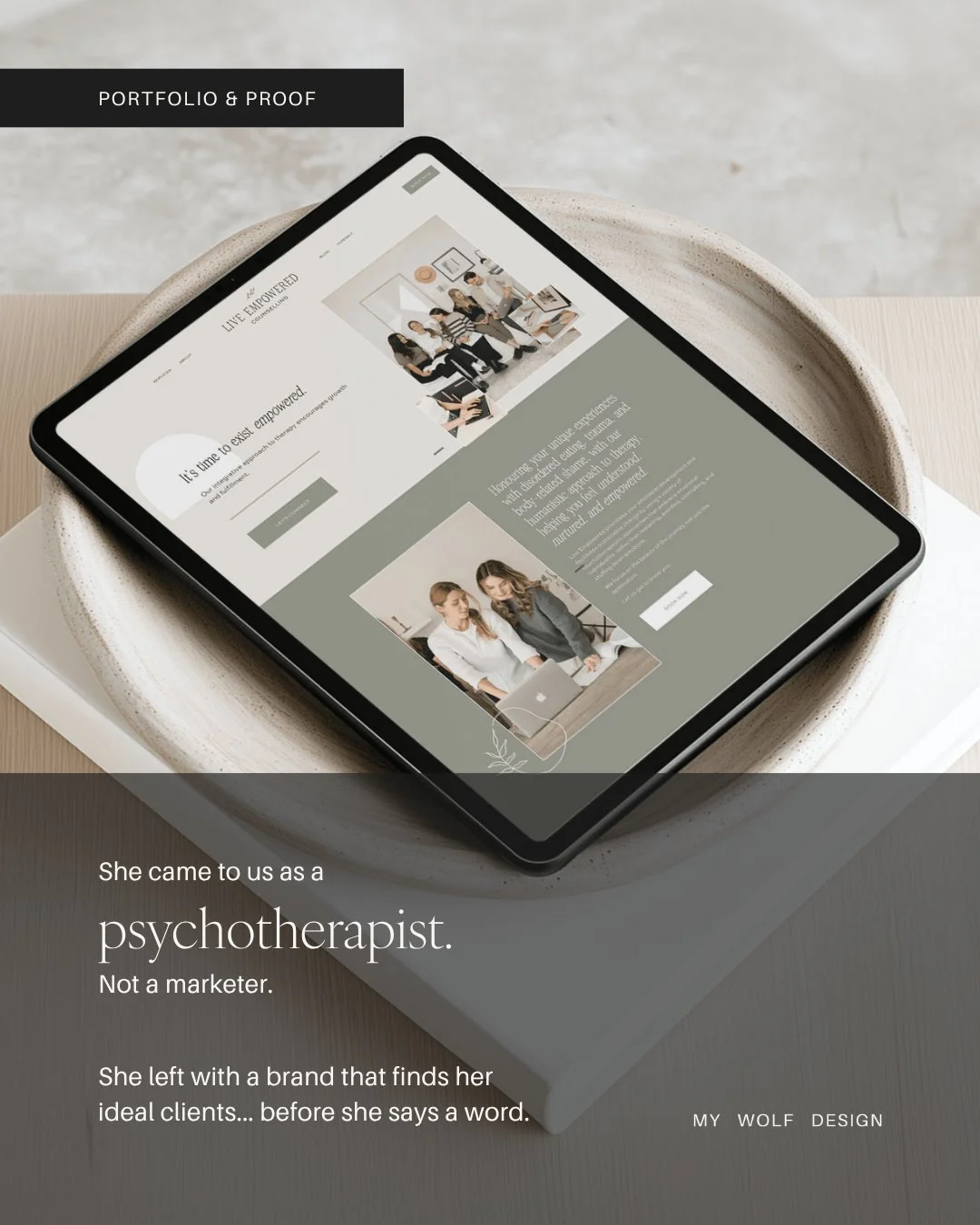 She came to us as a psychotherapist. Not a marketer.

Martina runs Live Empowered Counselling in Niagara Falls &mdash; working with clients navigating eating disorders, trauma, and body-related shame. Her work is some of the most important, most huma