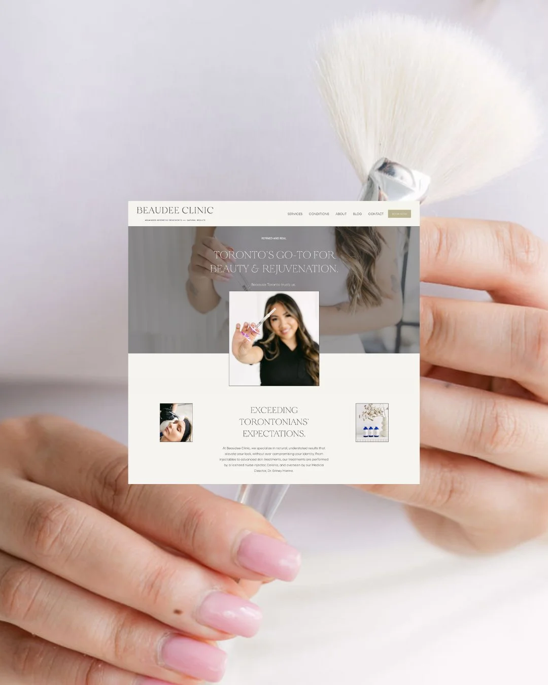 Every time we launched a new medspa website, she was already looking at it.

Delena runs Beaudee Clinic out of a salon suite. 
Her landlord provides tenants with a standard website, built cheap, and he owns the domain. If you leave, you pay him for i