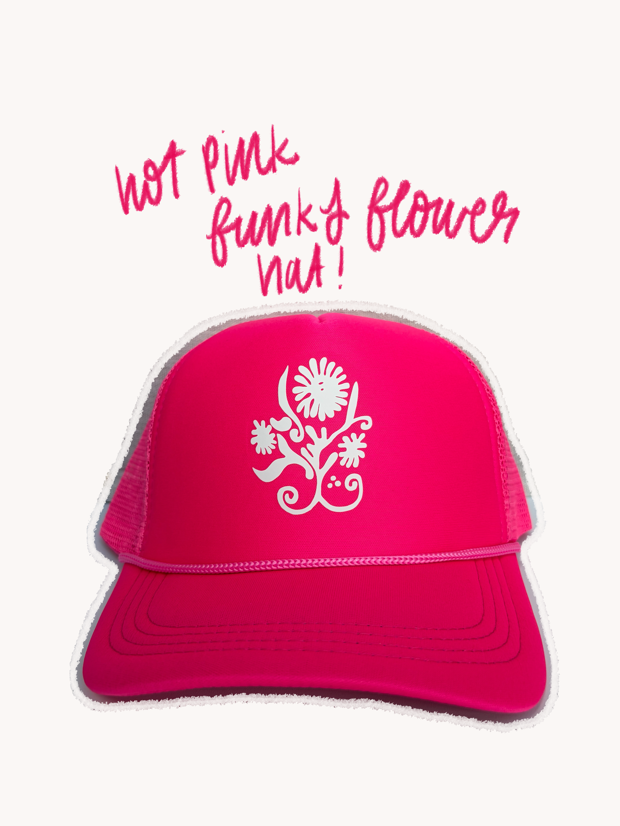 Hot Pink Funky Flower Hat (solo hat picture).png