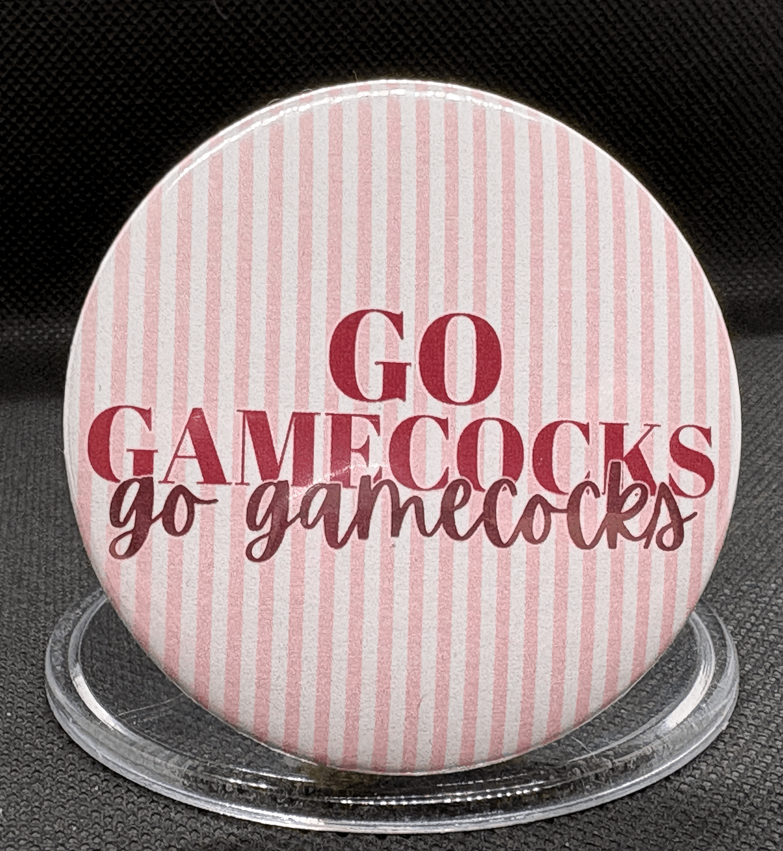 GO GAMECOCKS STRIPE BUTTON