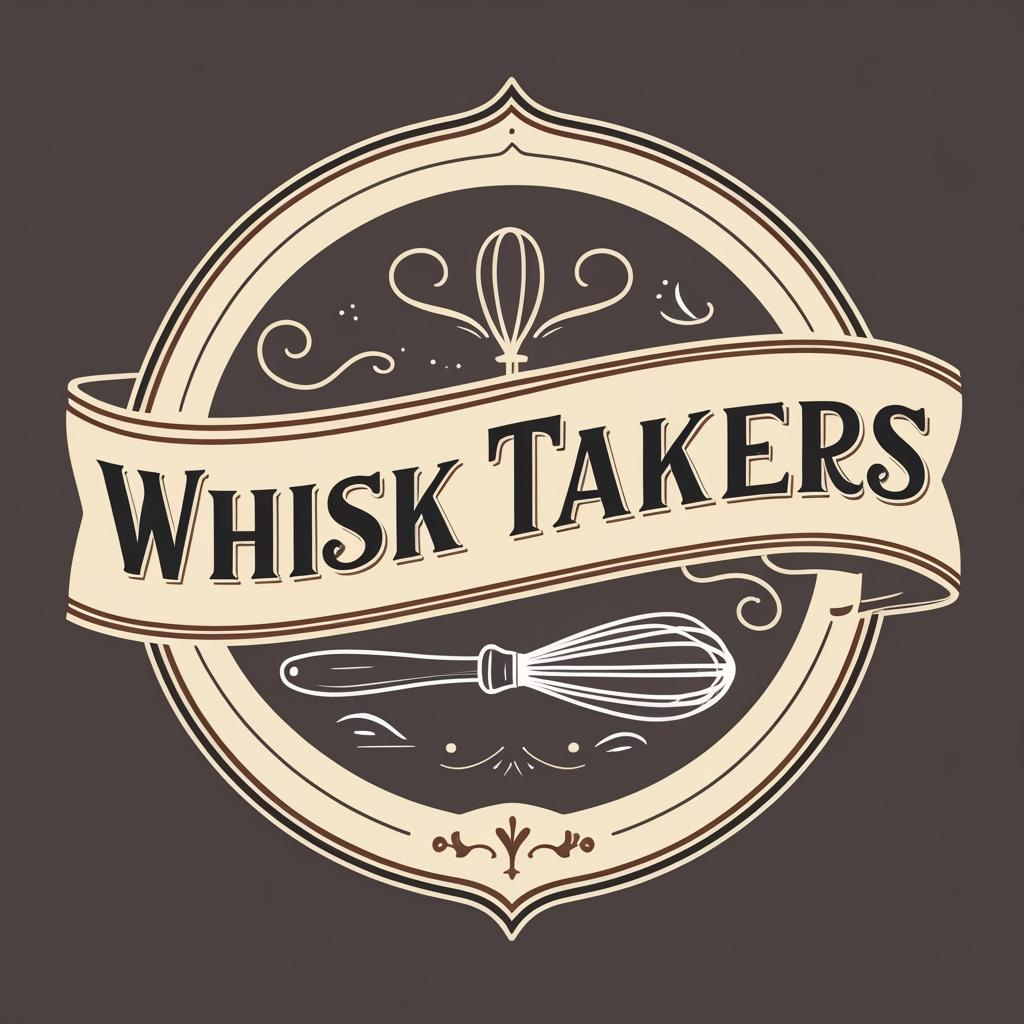 Hand-Drawn 'Whisk Takers' Logo in Warm Tones.png