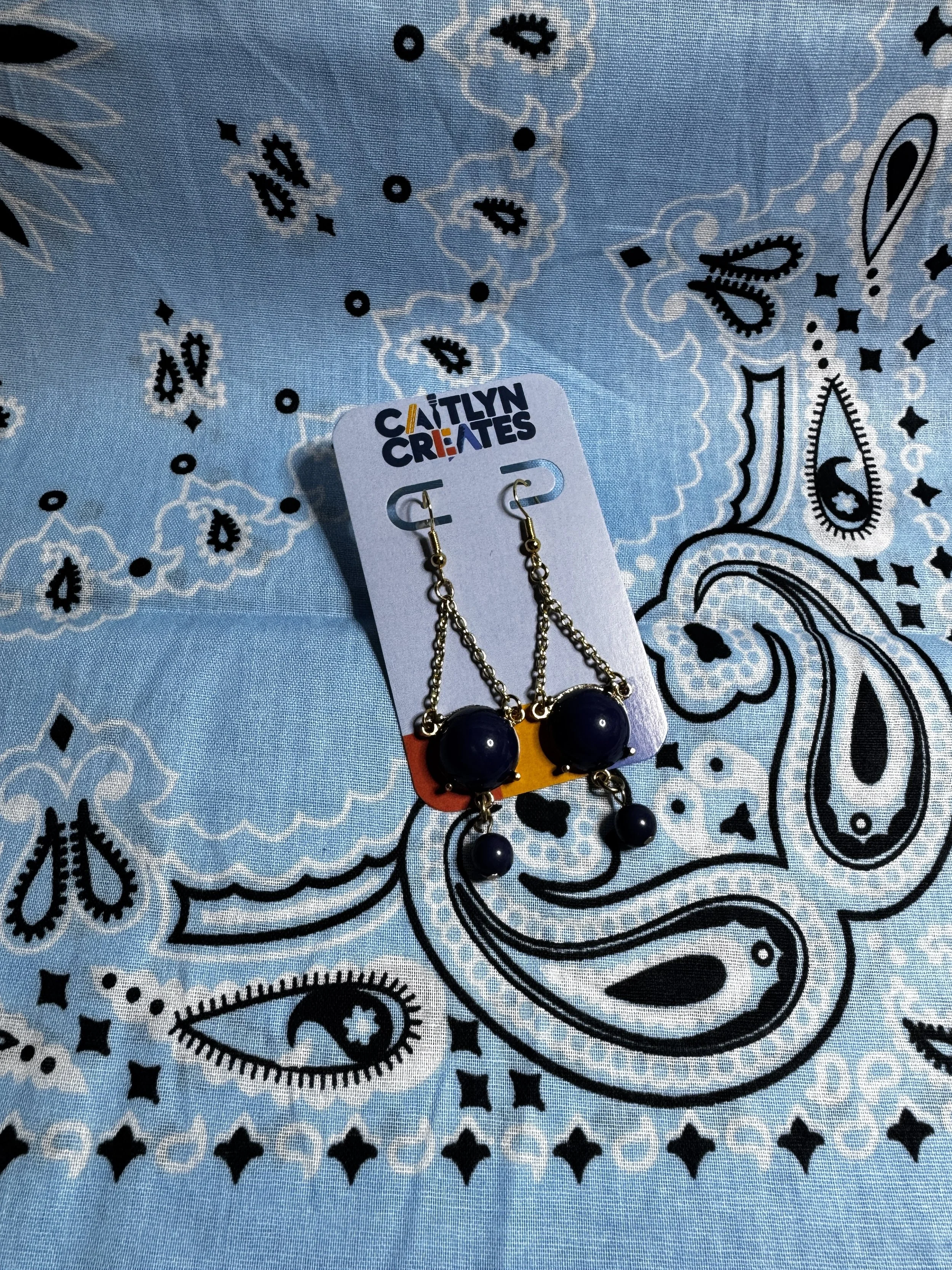 BLUE BAUBLE EARRINGS