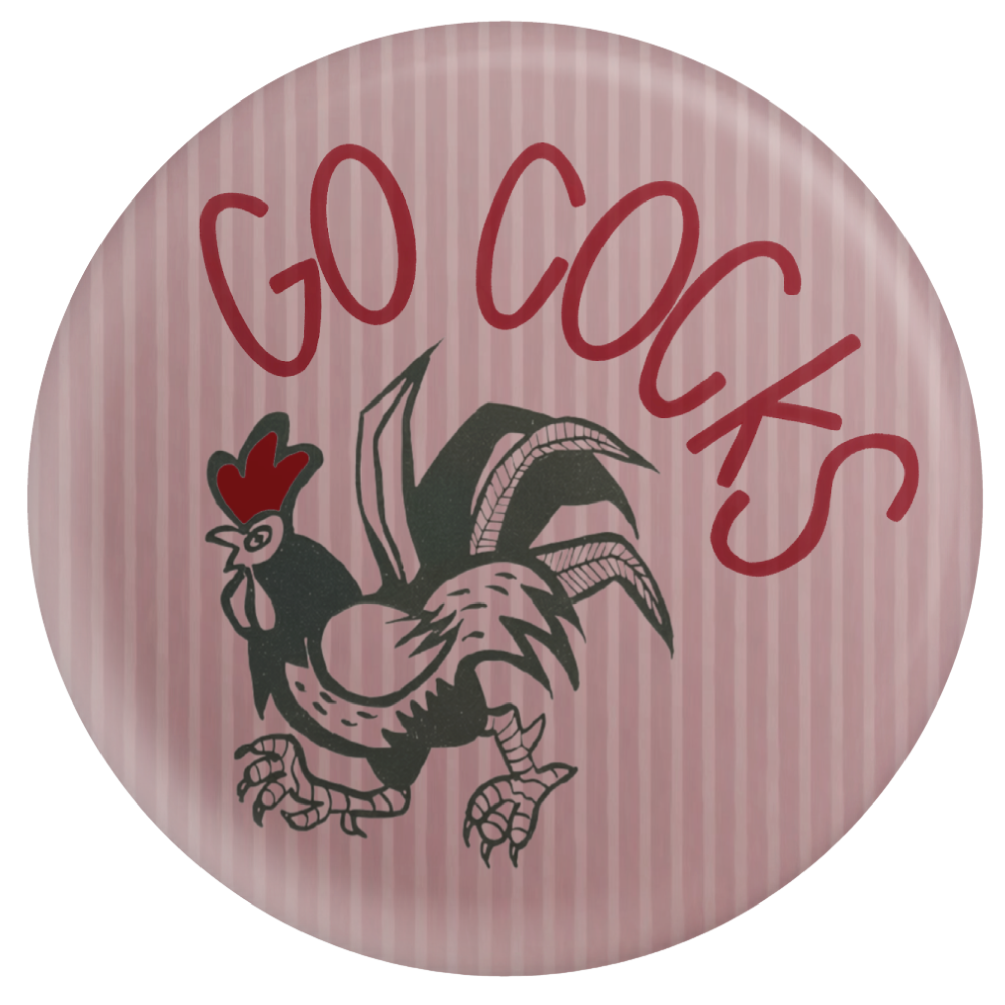 GO COCKS STRIPES BUTTON