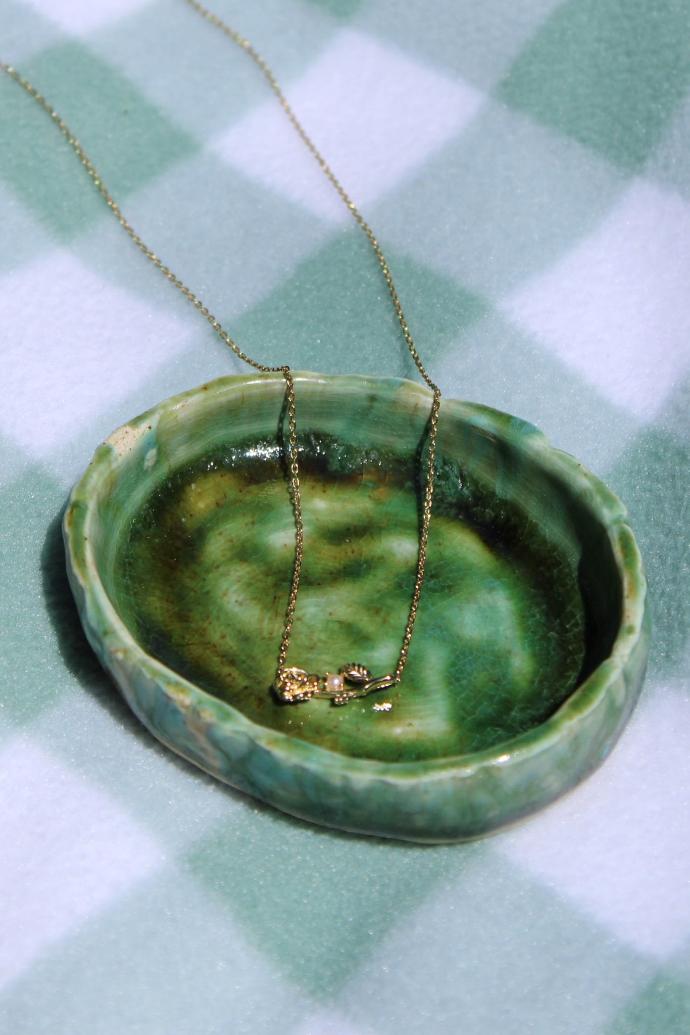 WOODLAND GRASS CERAMIC TRINKET DISH