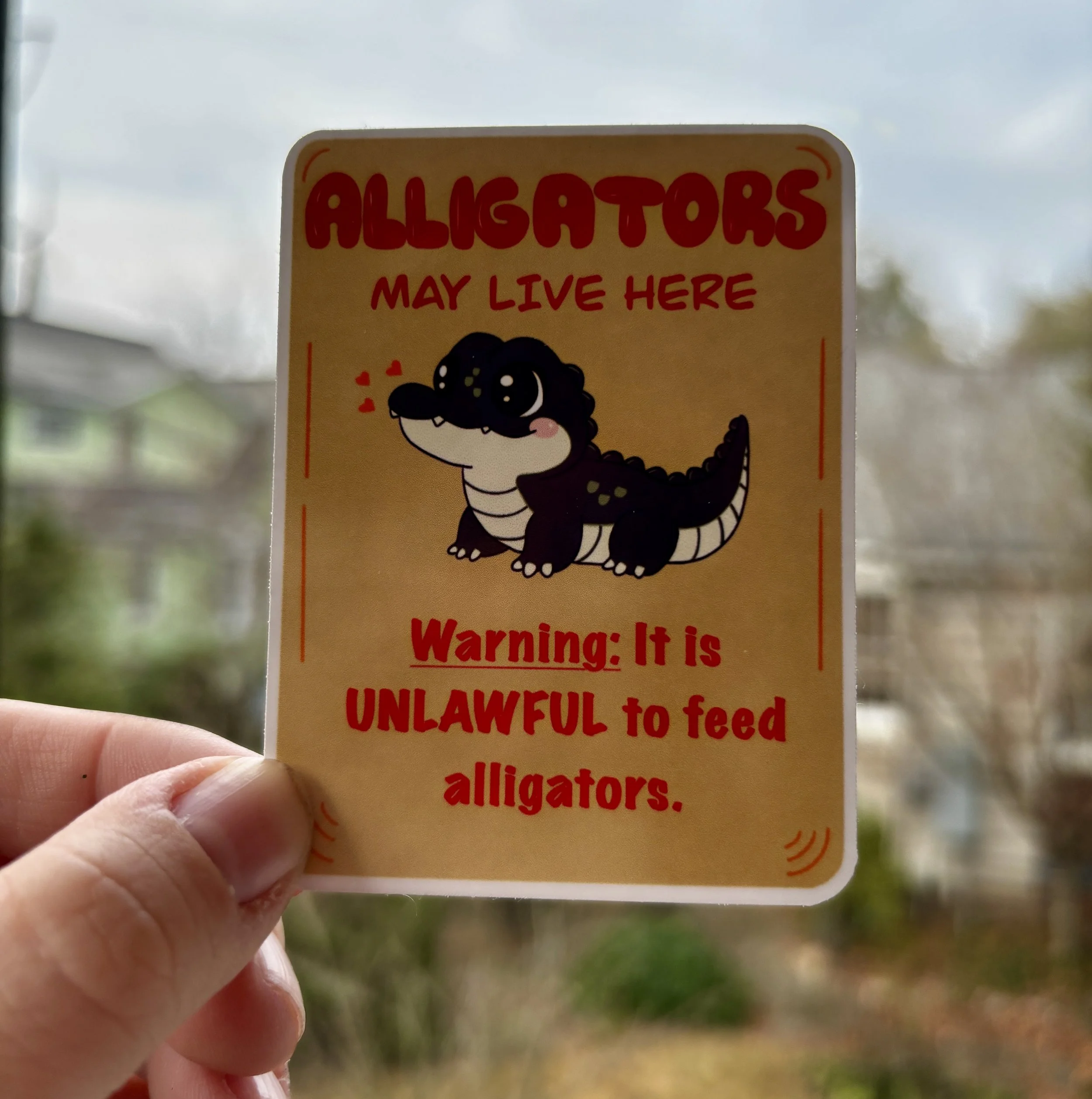 ALLIE-GATOR WARNING STICKER