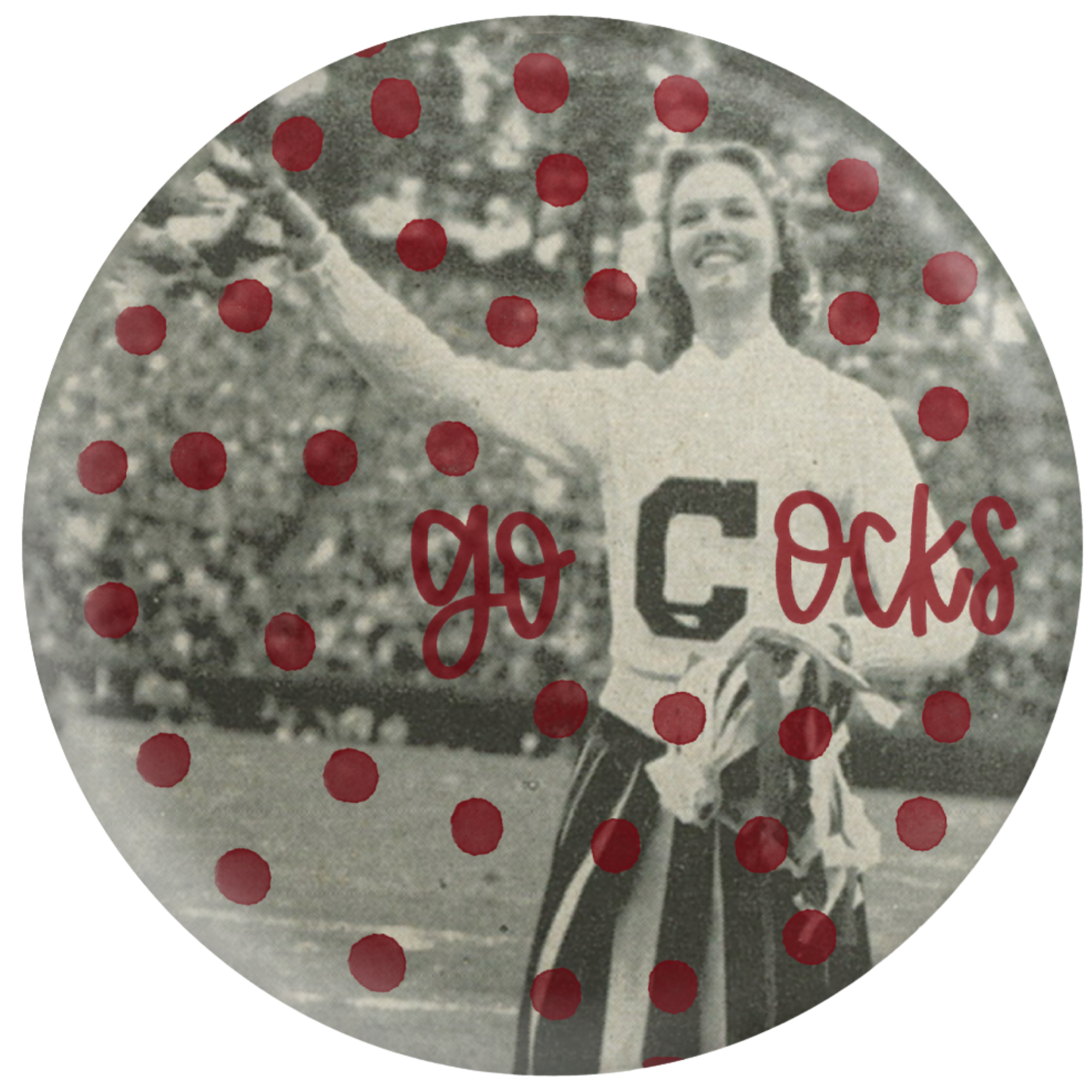 GO COCKS CHEERLEADER BUTTON