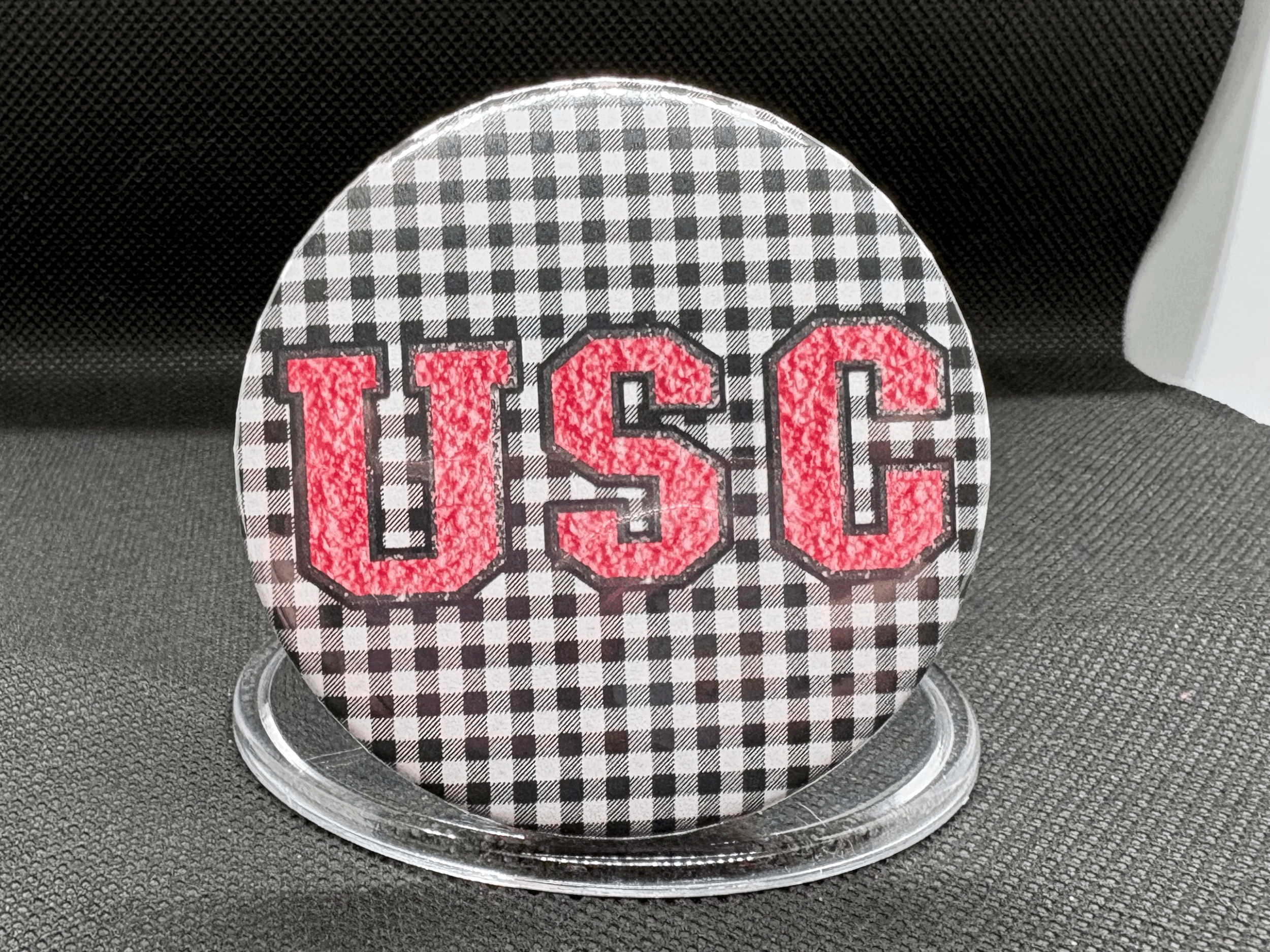 USC PLAID BUTTON