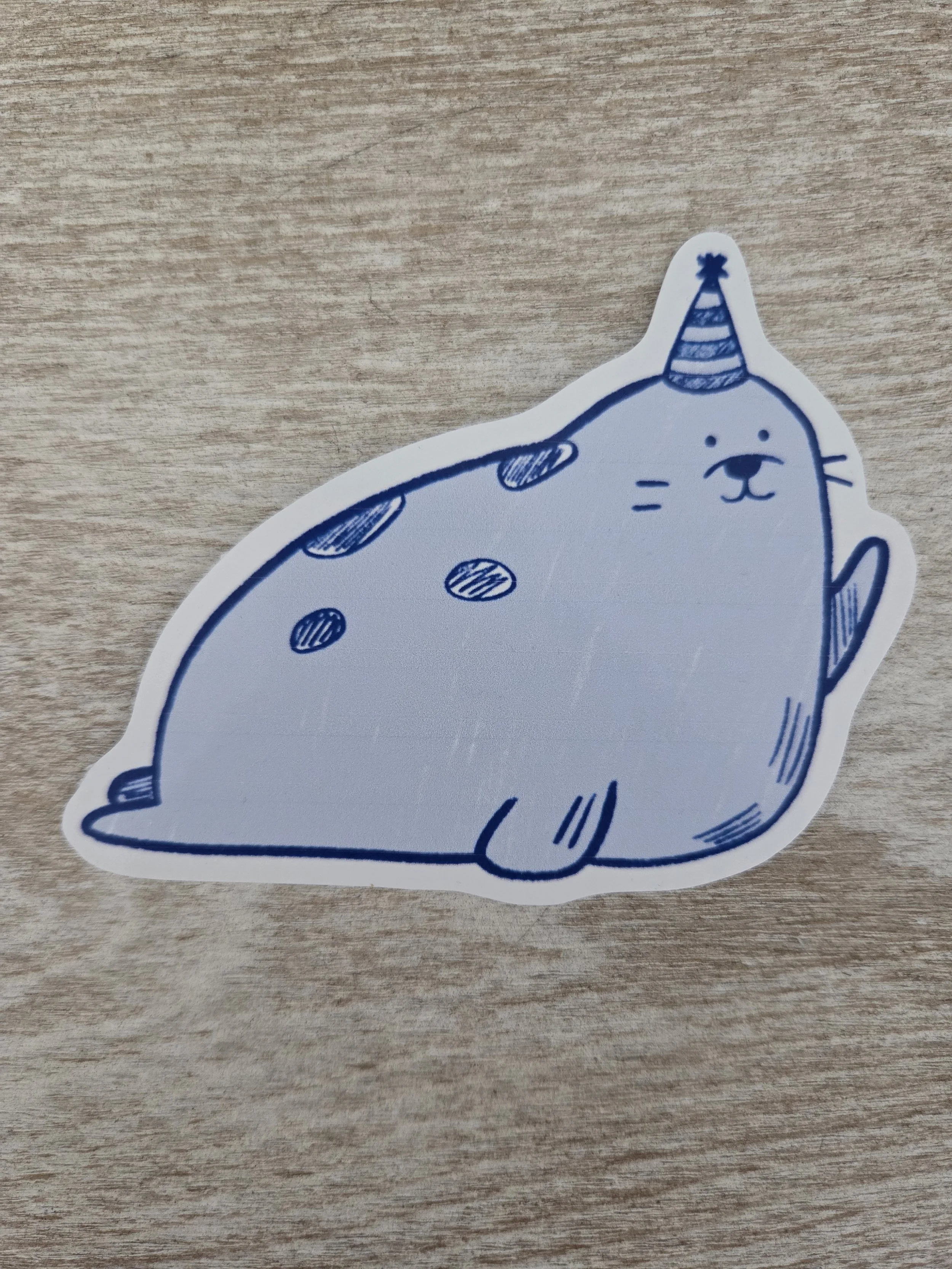 Seal With Birthday Hat Sticker