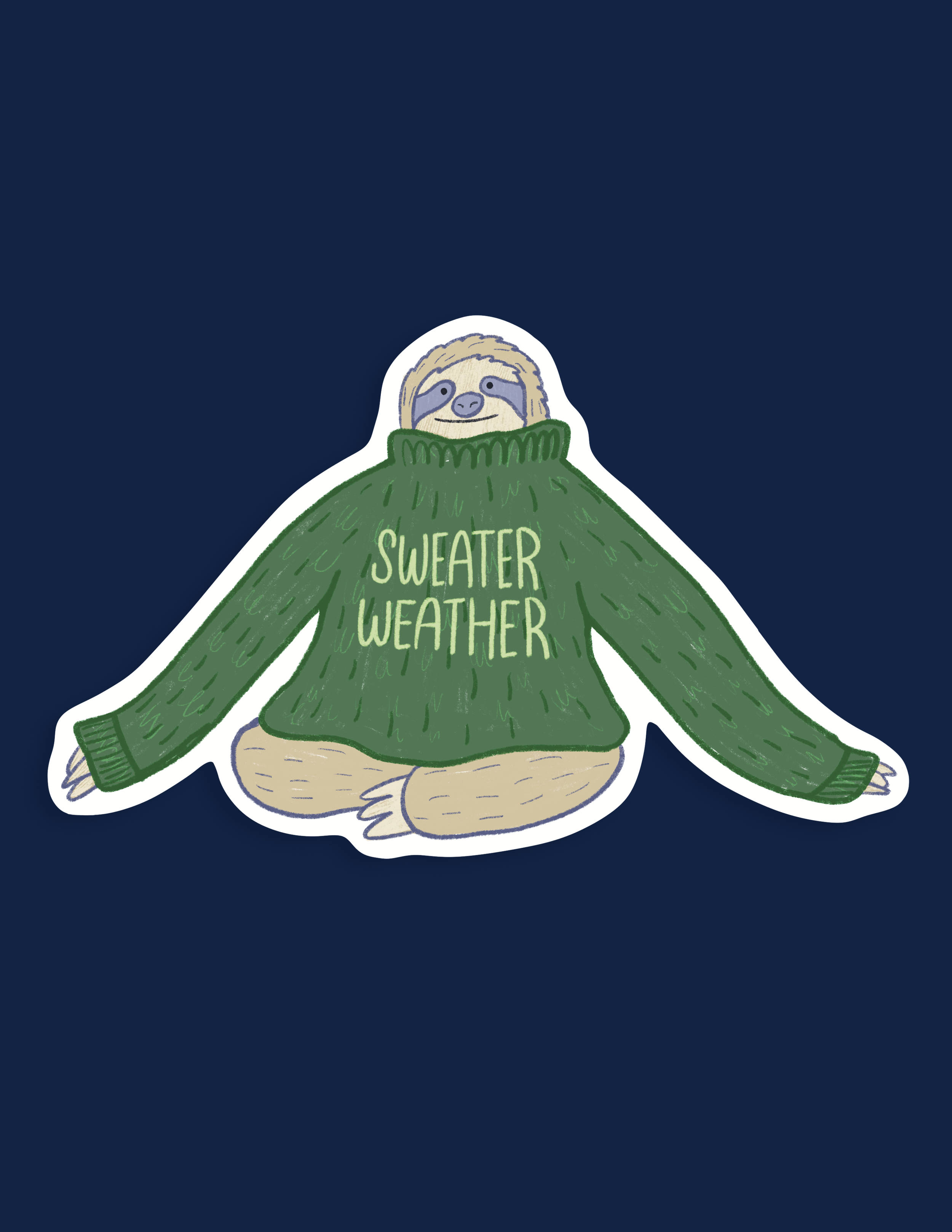 SEASONAL SLOTH STICKER