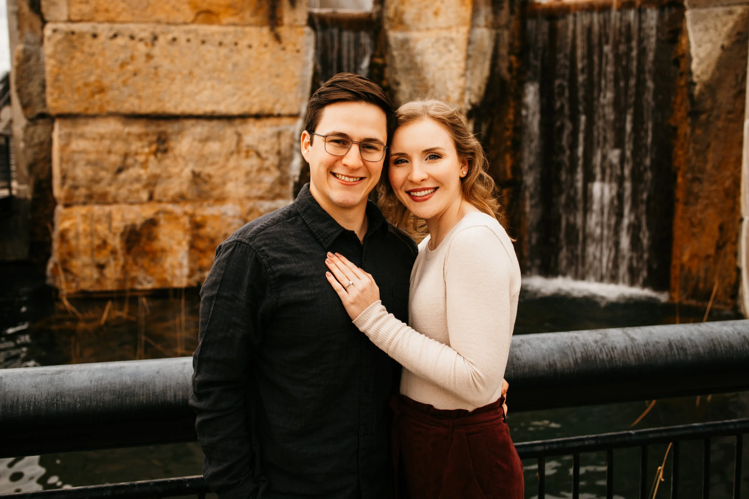 Winter Engagement Session in Downtown Indy