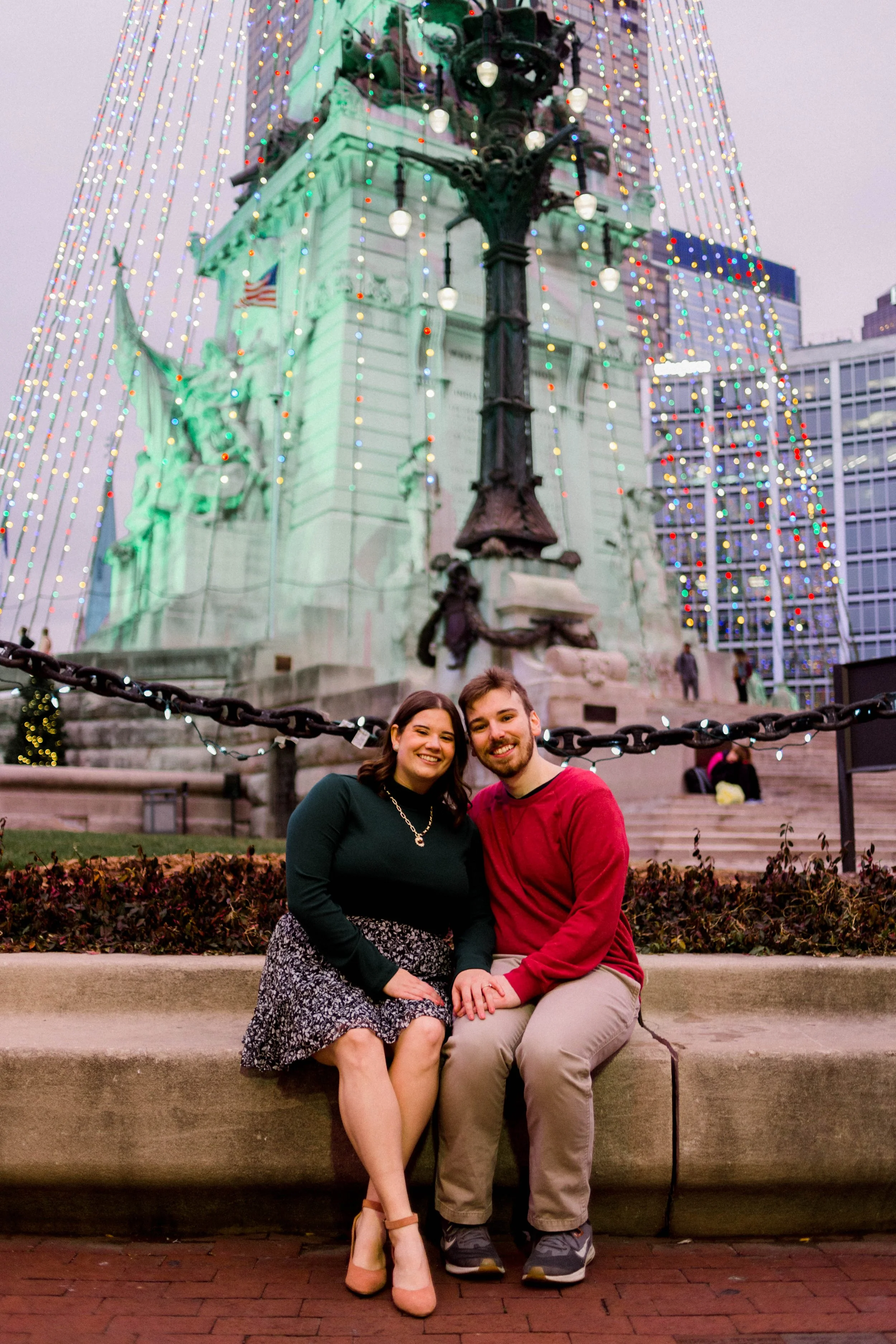 Winter Engagement Session in Downtown Indy