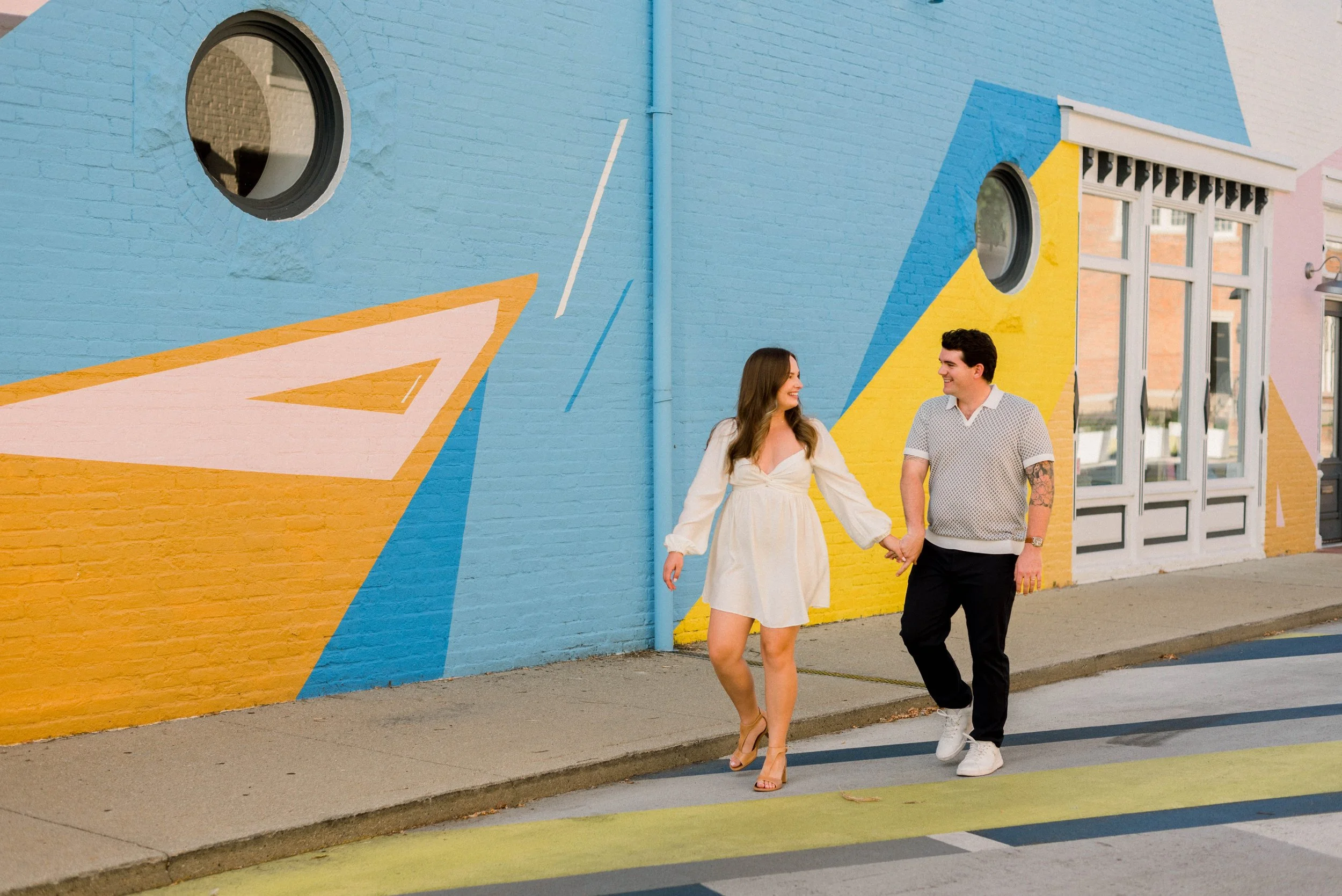 Summer Engagement Session in Downtown Columbus, IN