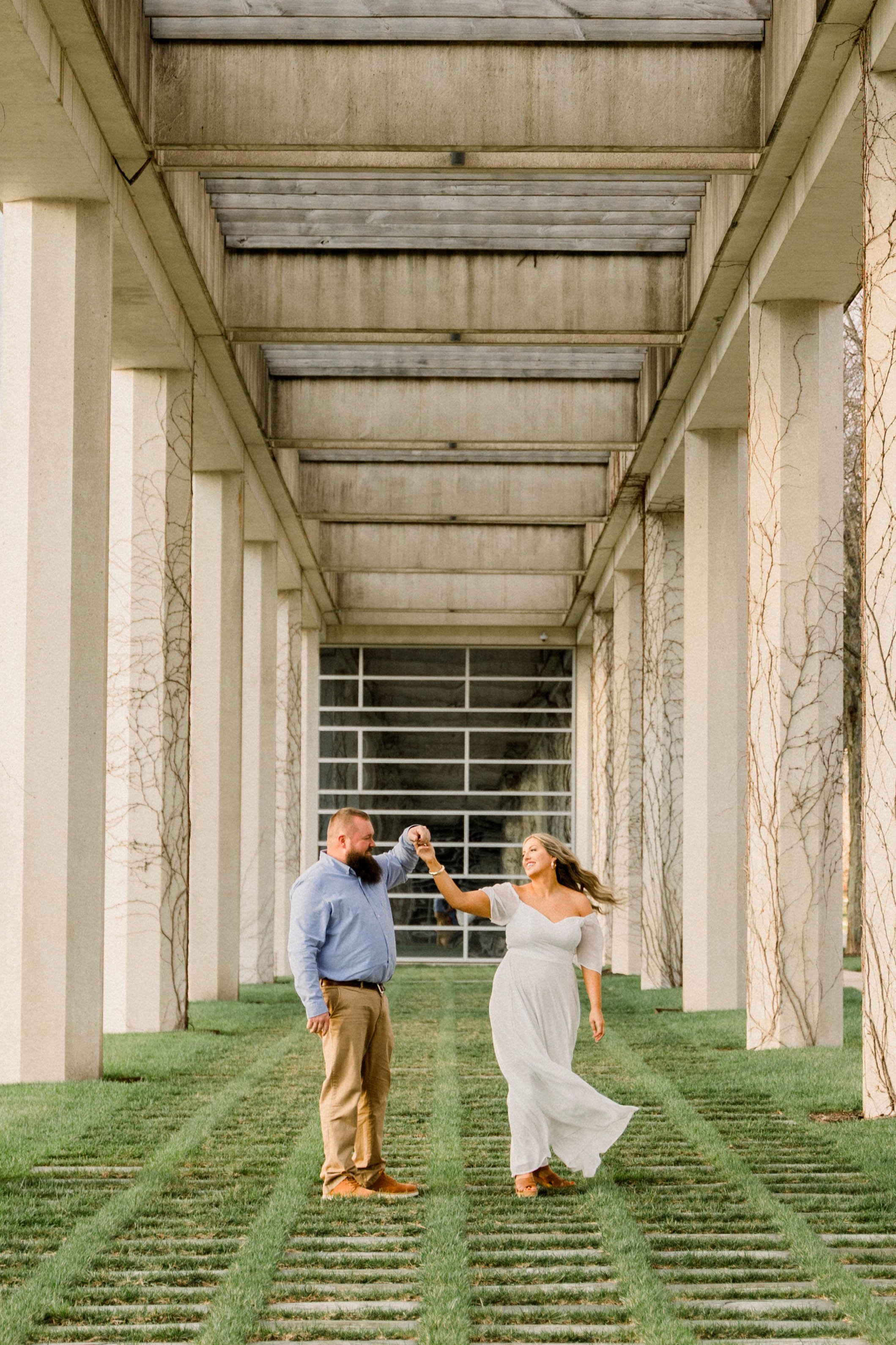 Early Spring Downtown Columbus Indiana Engagement Session