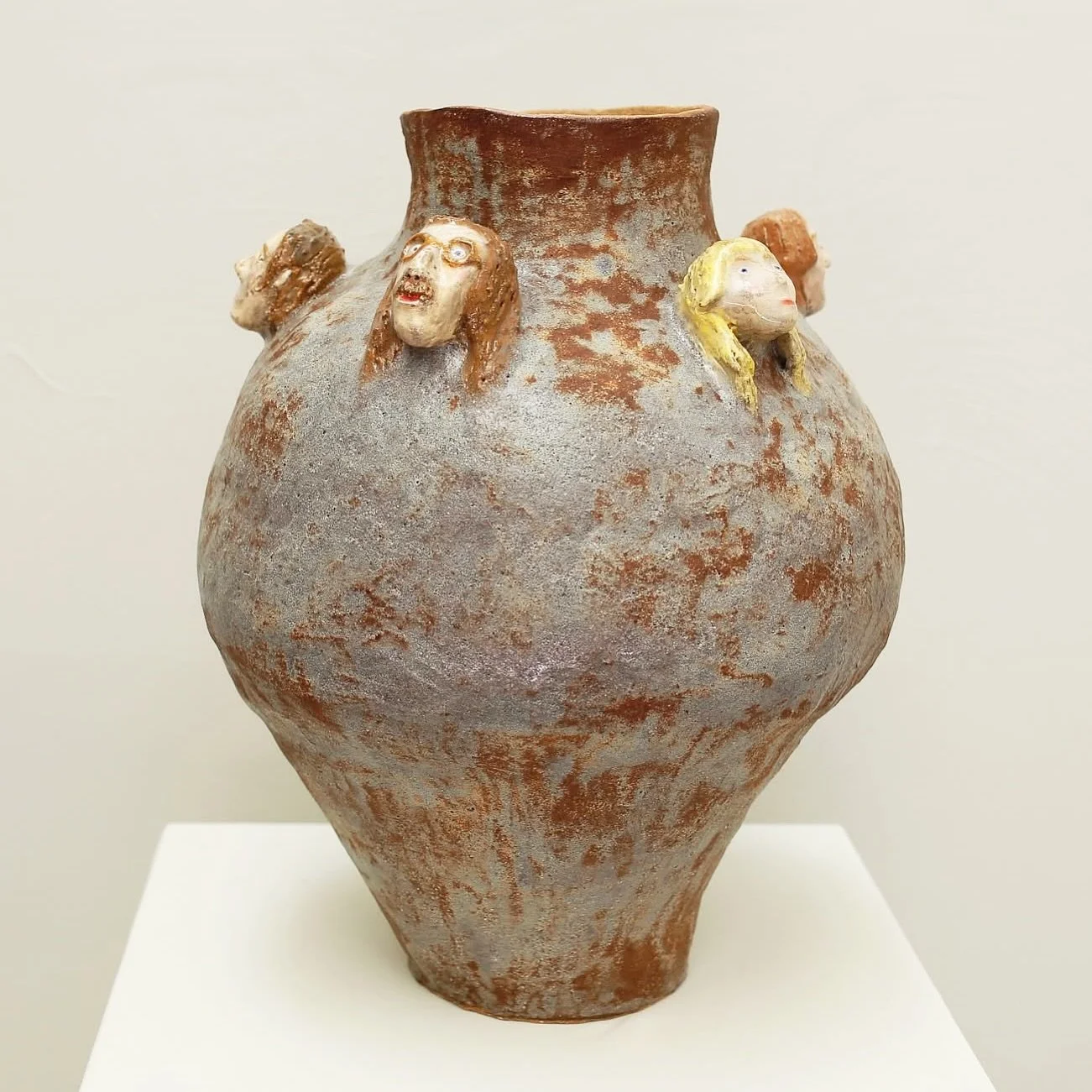 ⚡️ A year ago ⚡️ still one of my favourite pieces I have made despite being such a rough piece. A wonky and unflattering depiction of the @leahseniormusic band. 
It was initially such a nice shape and then I dropped it before it was dry and had to tr