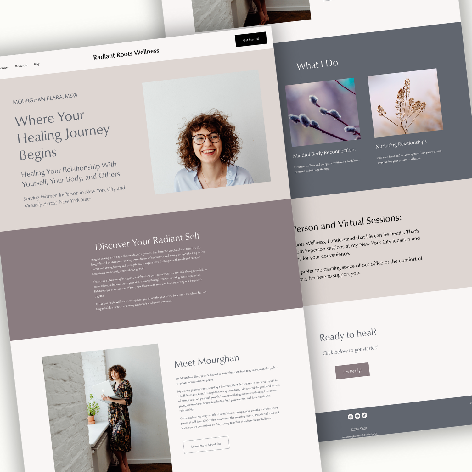 Radiant Roots Website Template — High Five Design Co.