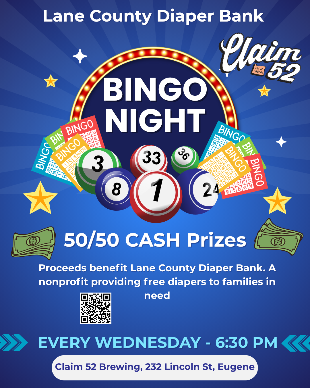 Bingo Night Supporting Lane County Diaper Bank - Aug. 27