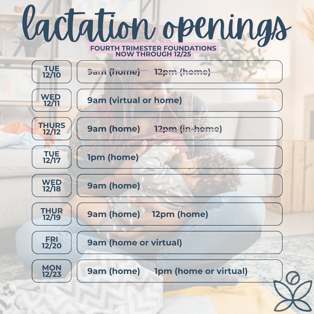 My lactation consult availability through Christmas is here for you!

💫Prenatal or postpartum
💫In-home or virtual
💫Through insurance or not

l&rsquo;ve got you covered!

Lactation consultant (IBCLC) supporting you in your feeding journey also thro