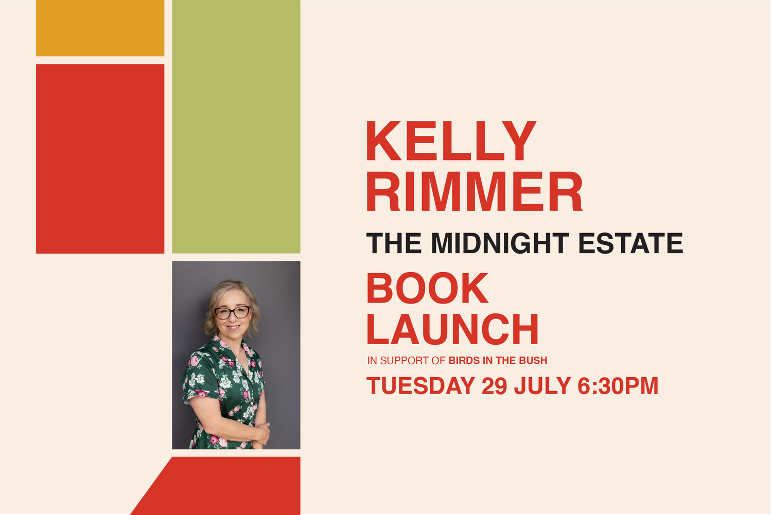 Kelly Rimmer Book Launch in support of Birds in the Bush — Orange ...