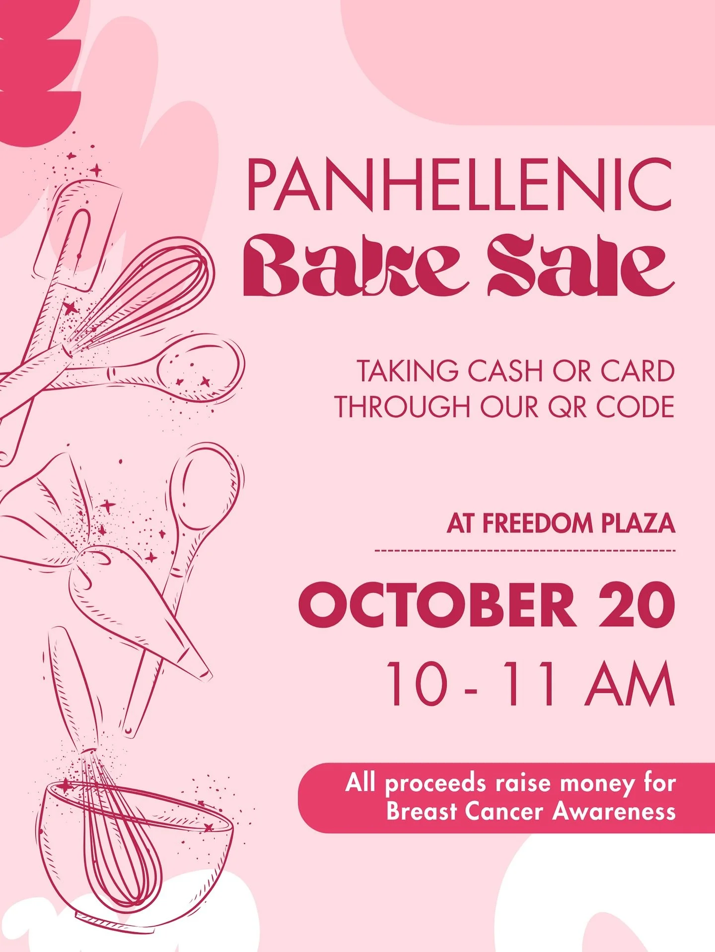 ! TOMORROW TOMORROW TOMORROW ! 
we are nearing the end of Breast Cancer Awareness month and we are just getting started with fundraisers for the upcoming week! 
FIRST! tomorrow morning between 10-11am stop by Freedom plaza for a pink cookie, a pumpk