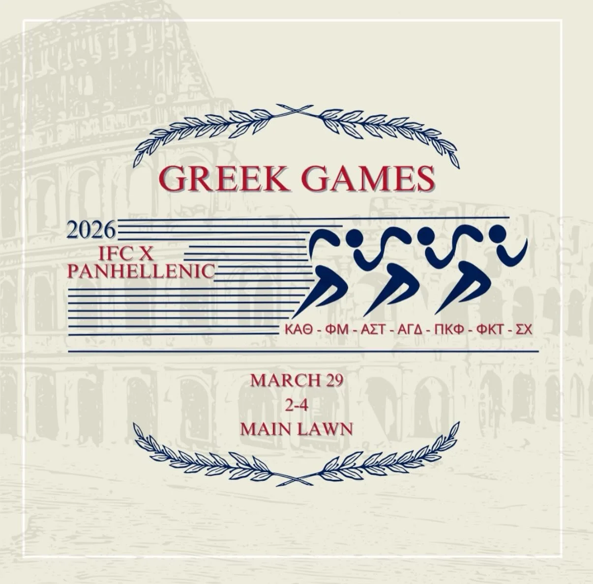 YOU GET TO SEE IT ONE MORE TIME (if you were lucky enough to catch the first one) BUT ANYWHOOSIN WE ARE STILL THRILLED ABOUT GREEK GAMES ON SUNDAY(I messed up the first post and that&rsquo;s okay #transparency) IT MIGHT BE THE BEST DAY EVER IDK YOULL